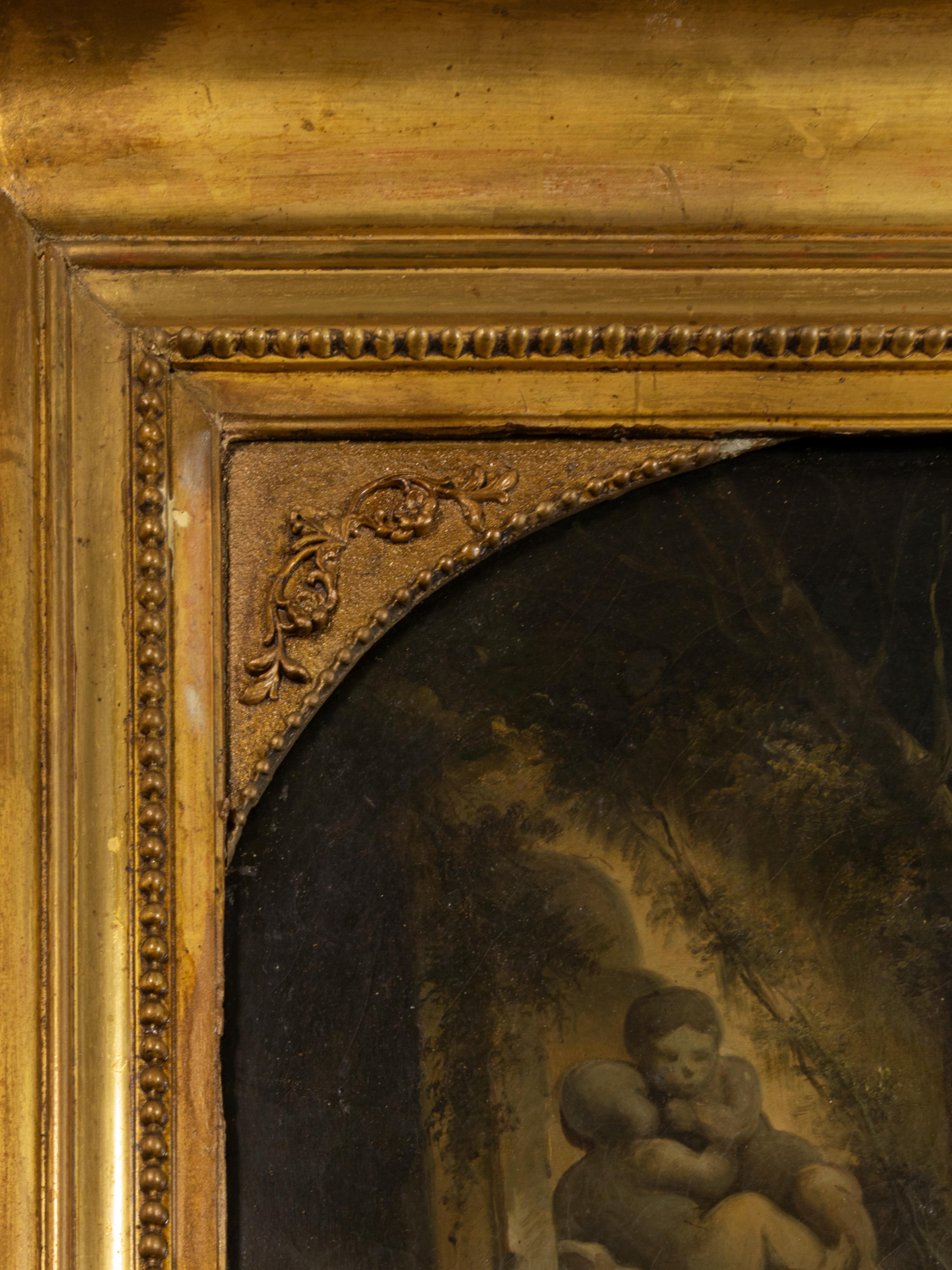 Peinture baroque, couple d'amoureux, école Watteau, 18e siècle Bon état - En vente à Lisbon, PT