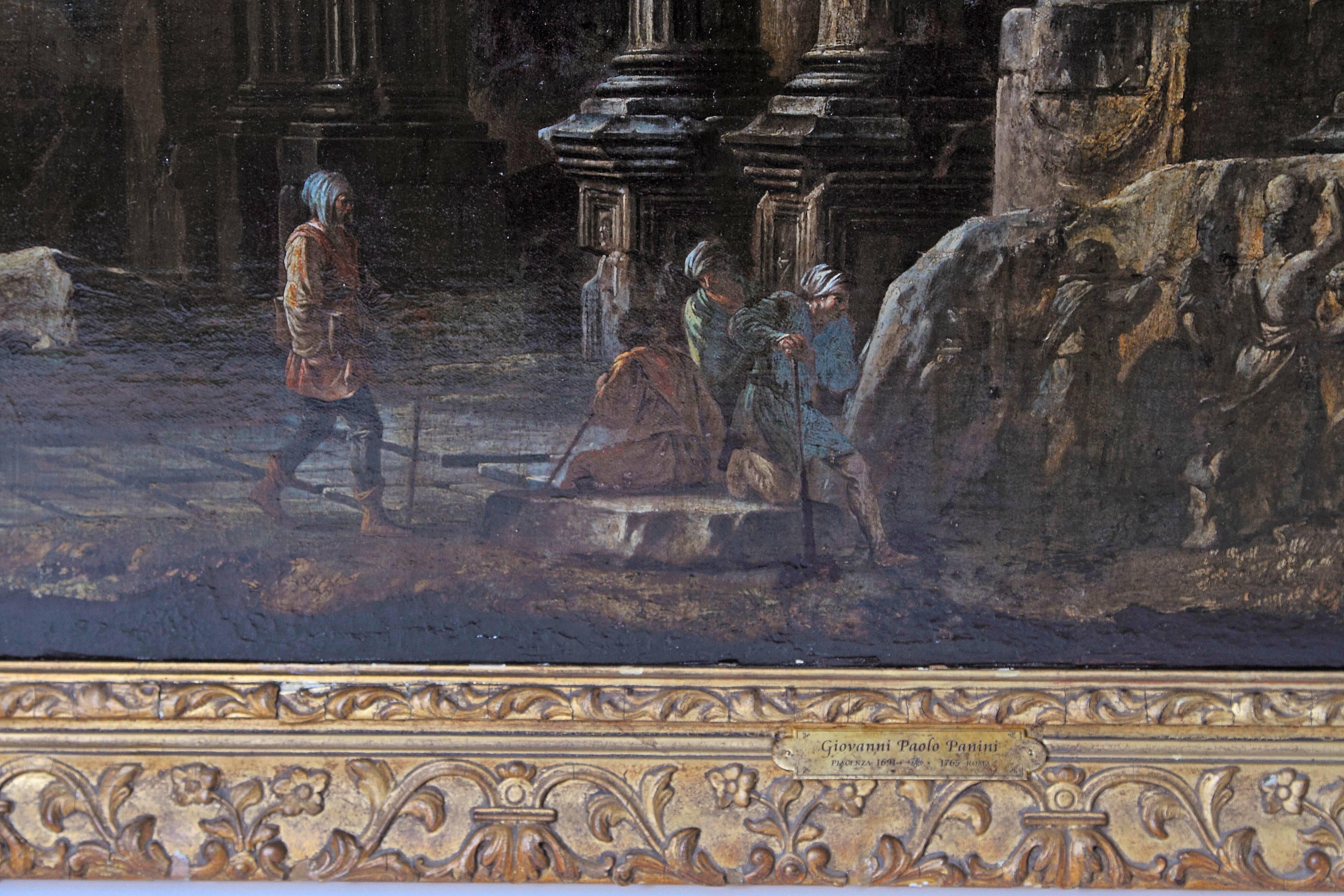 18th Century and Earlier Baroque Painting or Classical Ruins Attributed to Giovanni Ghisolfi