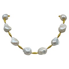 Baroque Pearl & 18K Gold Necklace