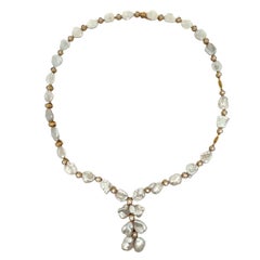 Baroque Pearl and Diamond Necklace