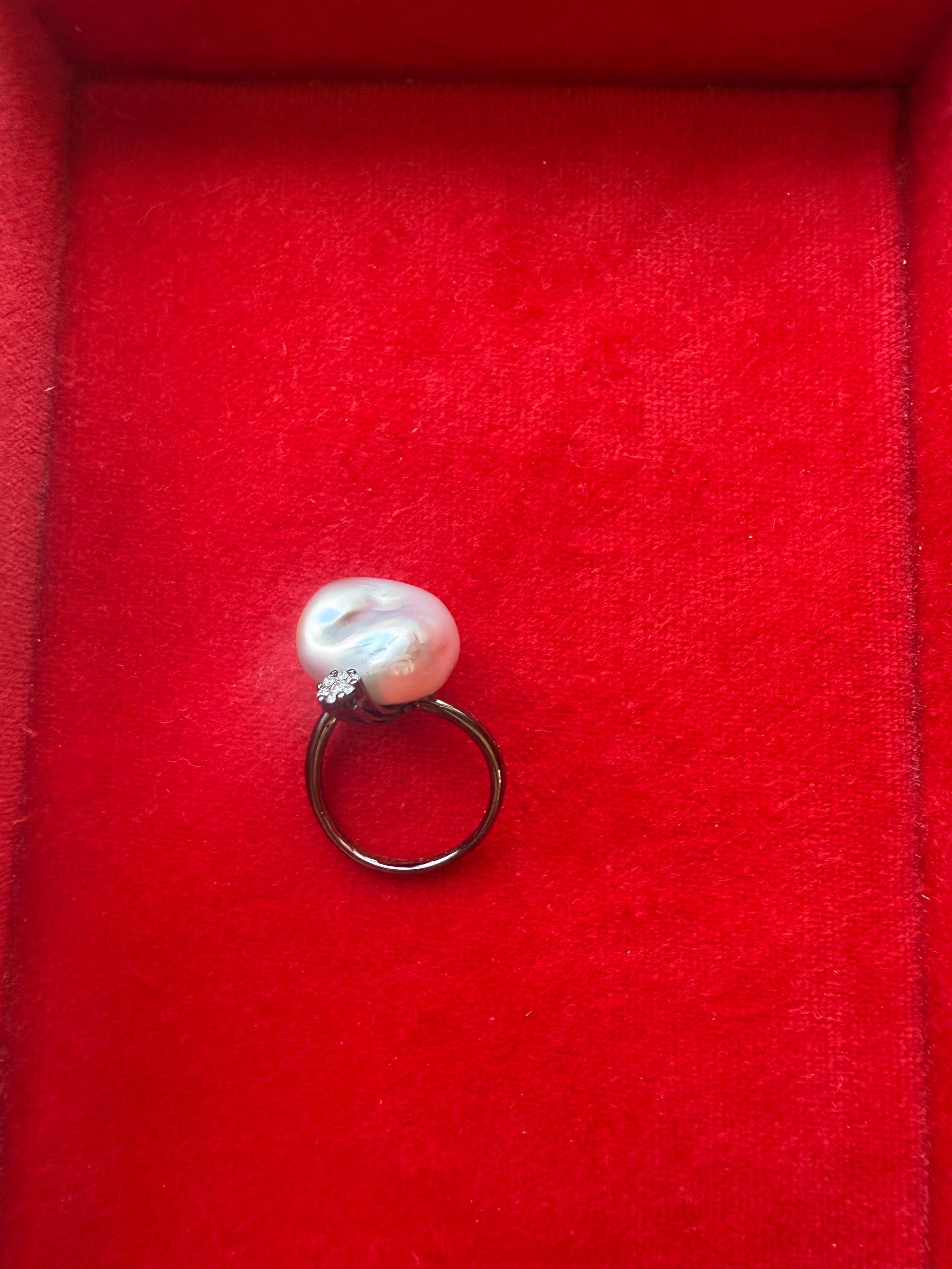 Barocker Perlen- und Diamantring im Zustand „Gut“ im Angebot in London, GB