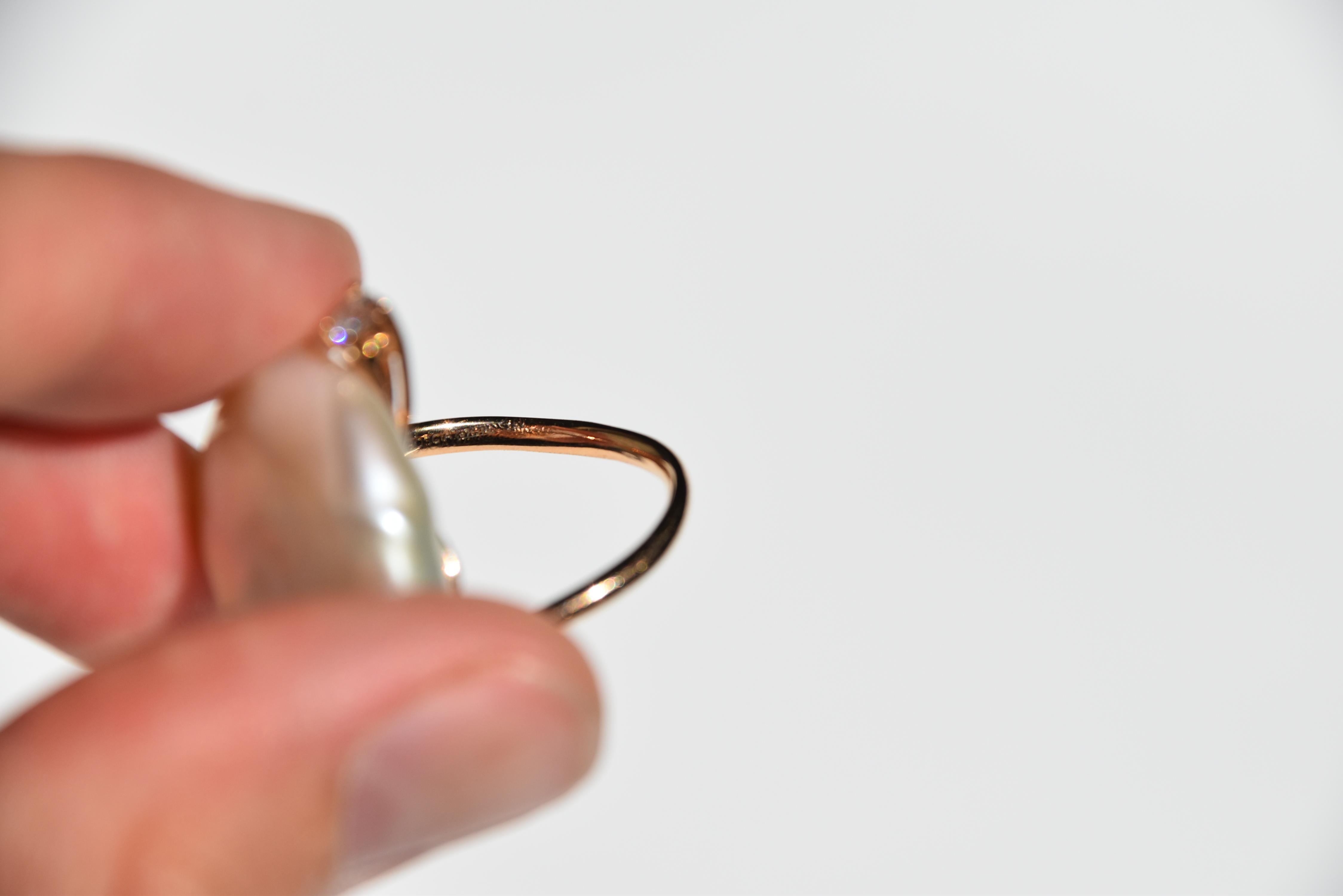 Barocker Ring mit Perlen und Diamanten im Zustand „Hervorragend“ im Angebot in London, GB