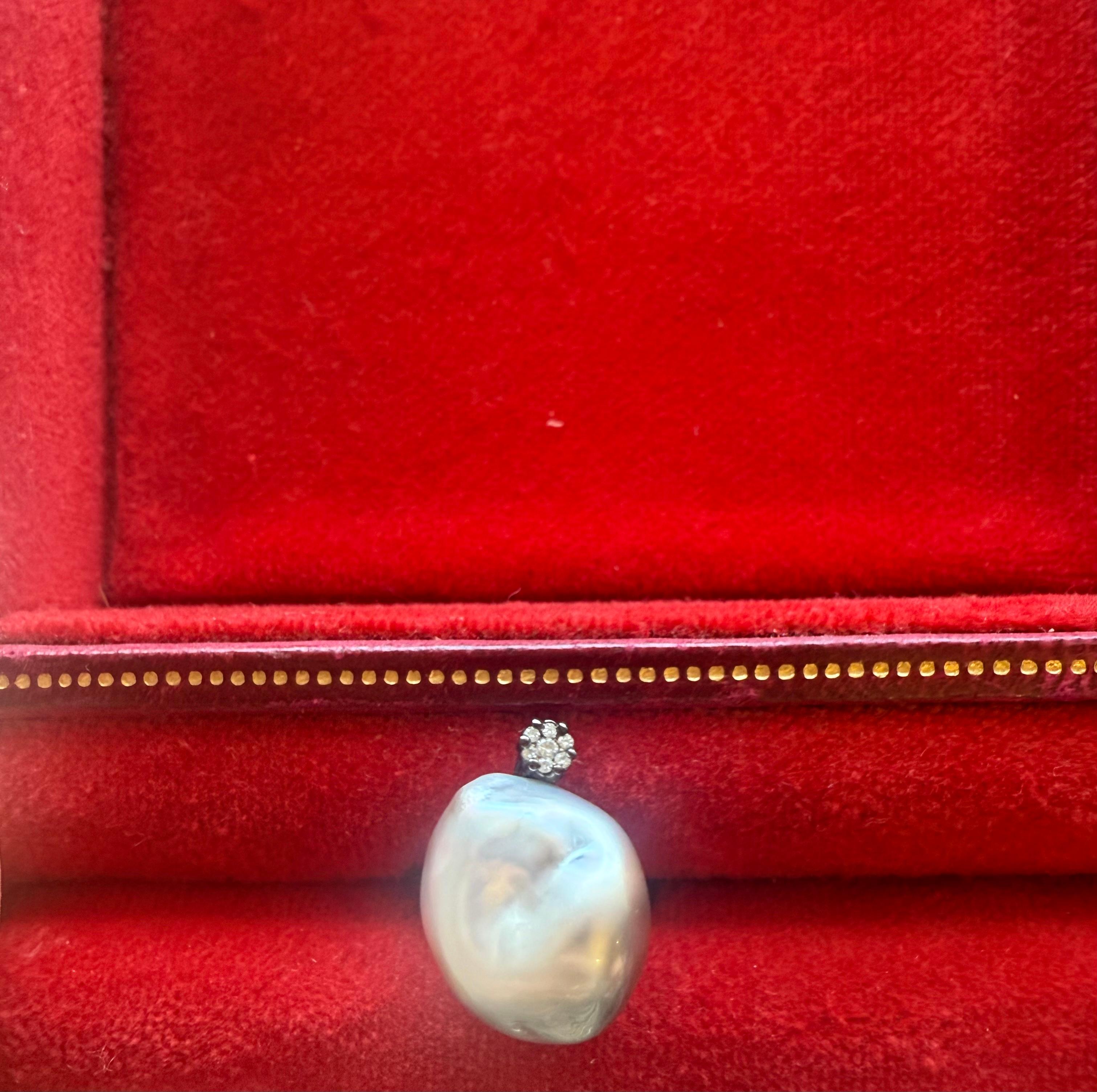 Barocker Perlen- und Diamantring für Damen oder Herren im Angebot