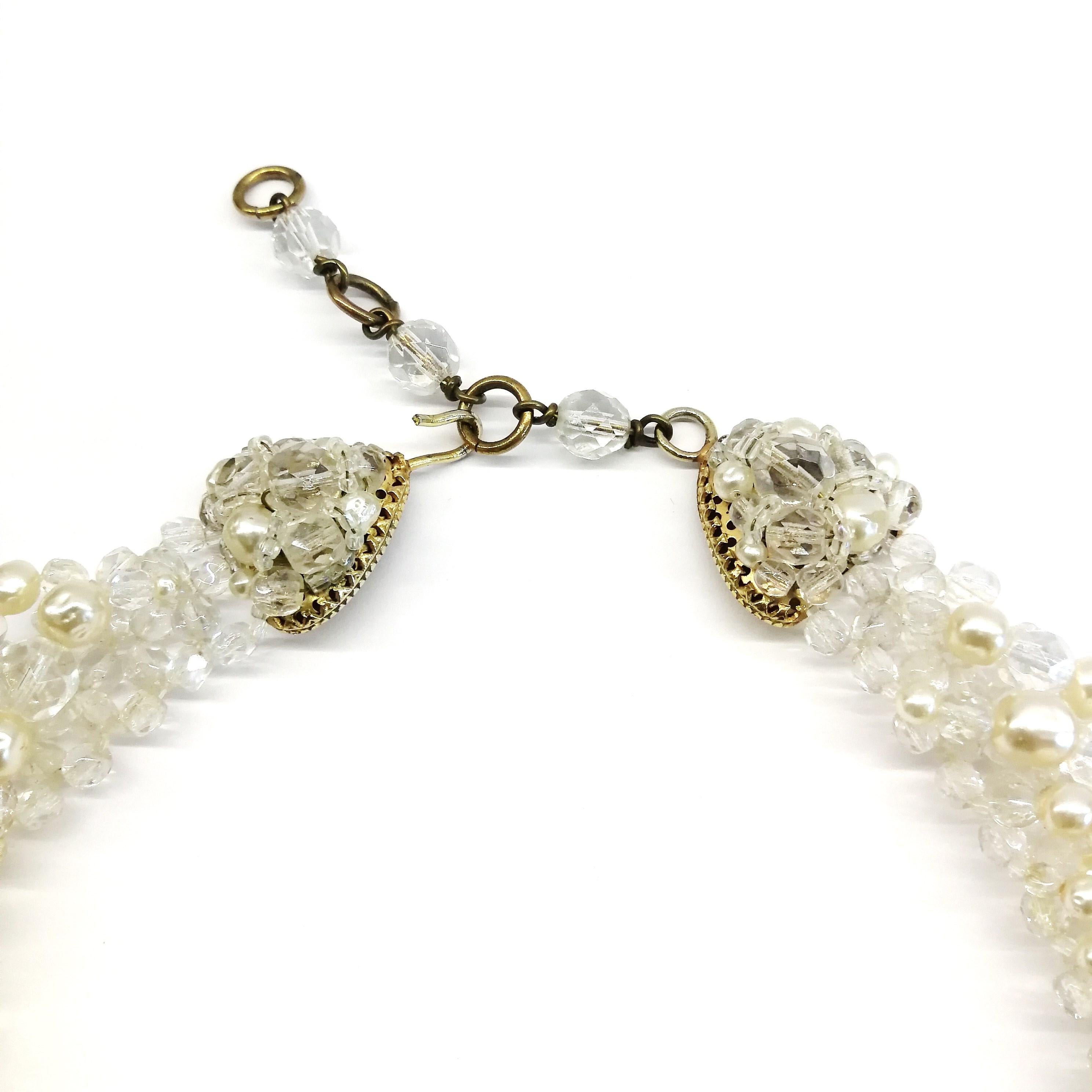 Baroque pearl and half crystal bead necklace and earrings, Coppola e Toppo, 1969 1