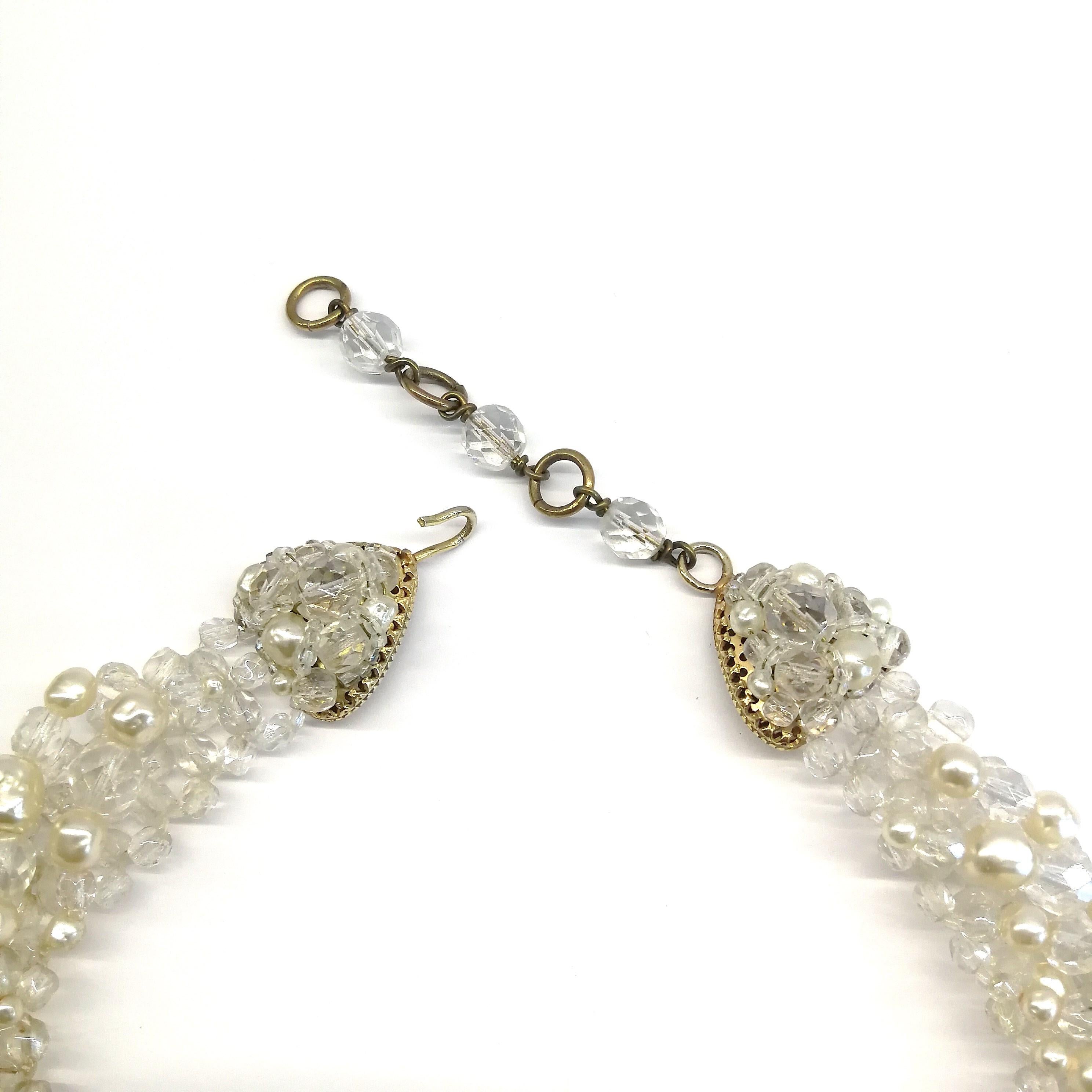 Baroque pearl and half crystal bead necklace and earrings, Coppola e Toppo, 1969 2