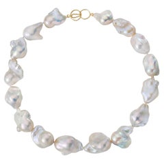 14k Gold AMANDA PEARL Baroque Pearl Collar