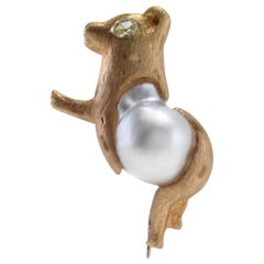 Spilla barocca in oro con perle e diamanti
