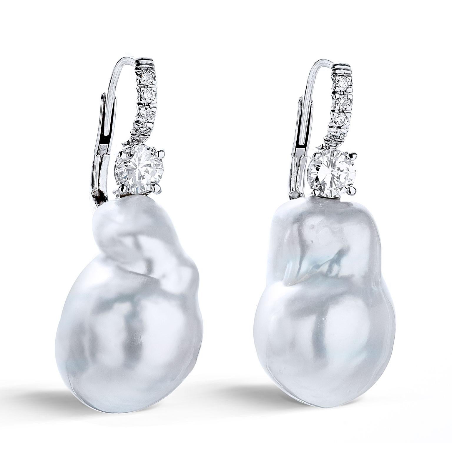 baroque pearl earrings silver