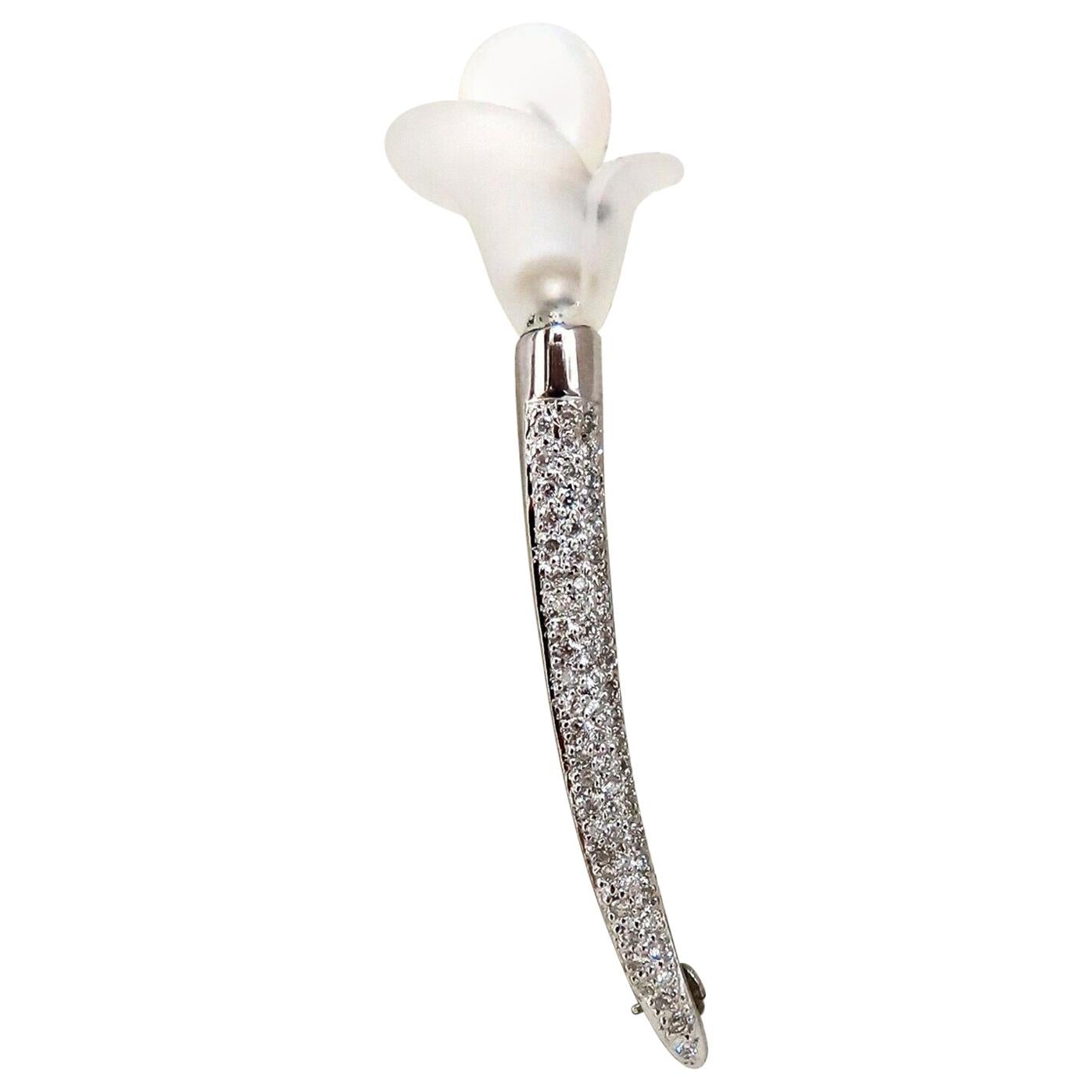Barocke Perlen-Diamanten-Anstecknadel 18 Karat im Angebot