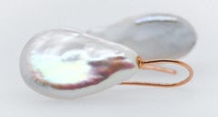 Baroque Pearl Earrings Rose Gold 18 Karat