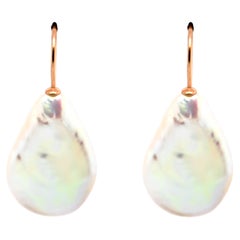 Baroque Pearl Earrings Rose Gold 18 Karat 