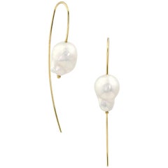 Baroque Pearl Gold Threader Earrings