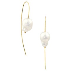 Baroque Pearl Gold Threader Earrings