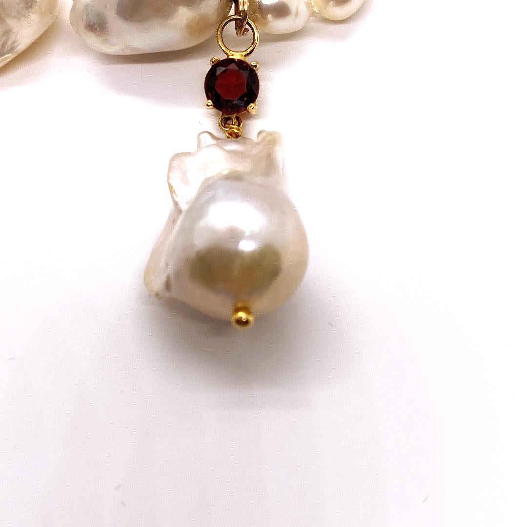 Uncut Baroque Pearl Necklace For Sale