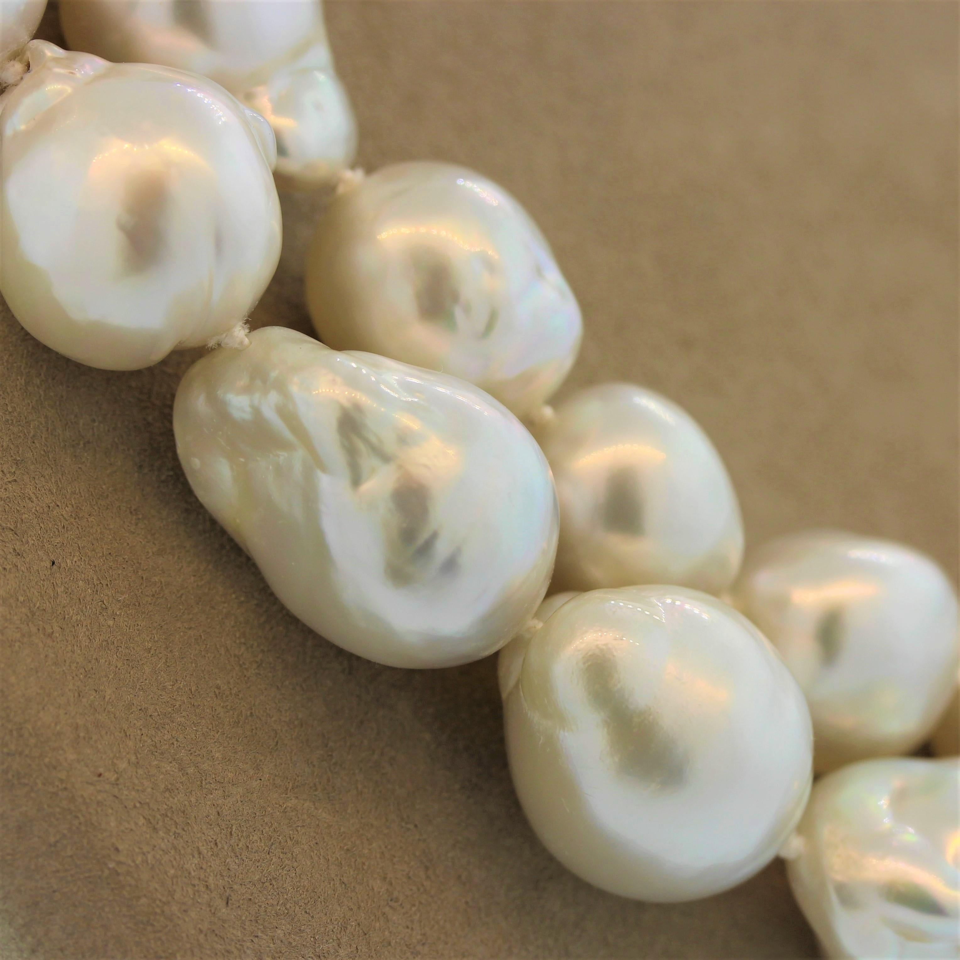 Cultured Baroque Pearl Necklace For Sale 1