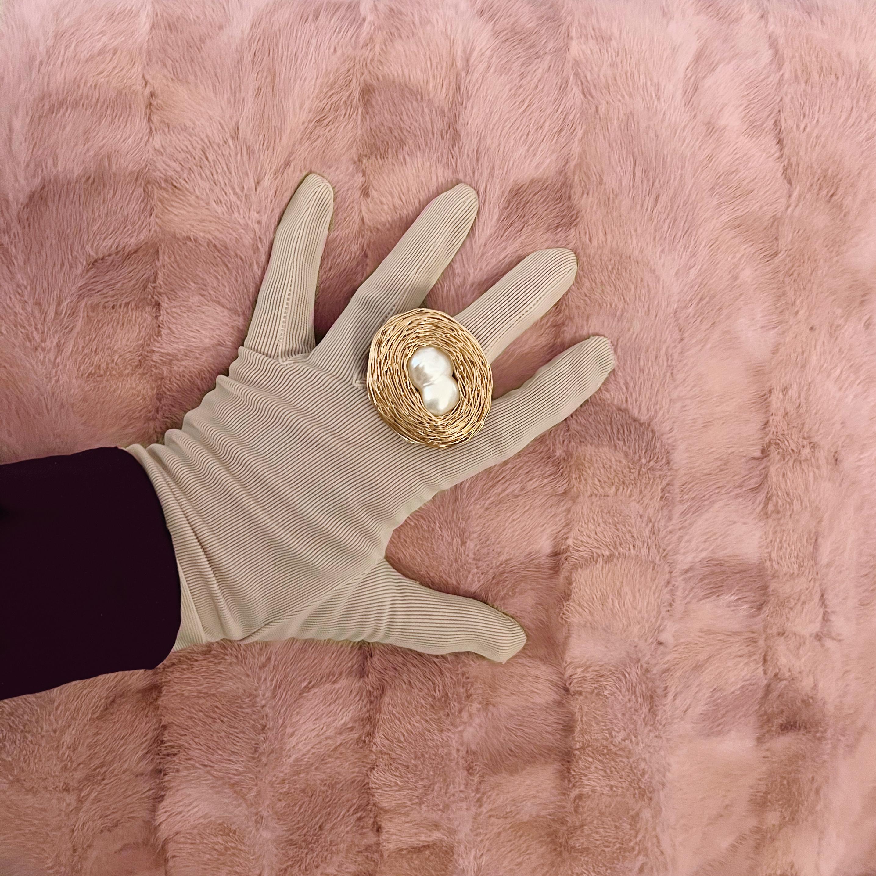 Grezzo Anello di perle barocche XL, unico nel suo genere, dell'artista in vendita