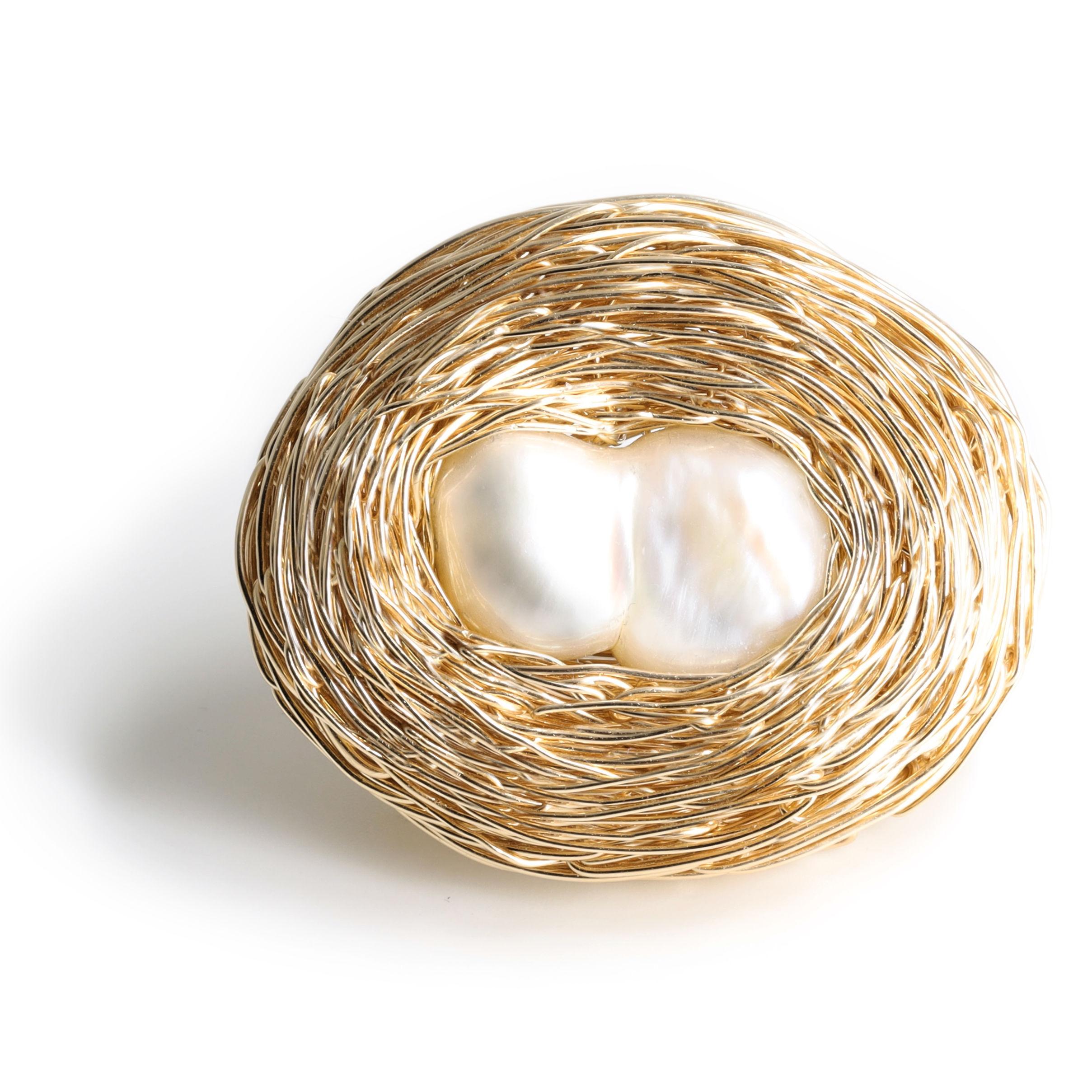Anello di perle barocche XL, unico nel suo genere, dell'artista in vendita 2