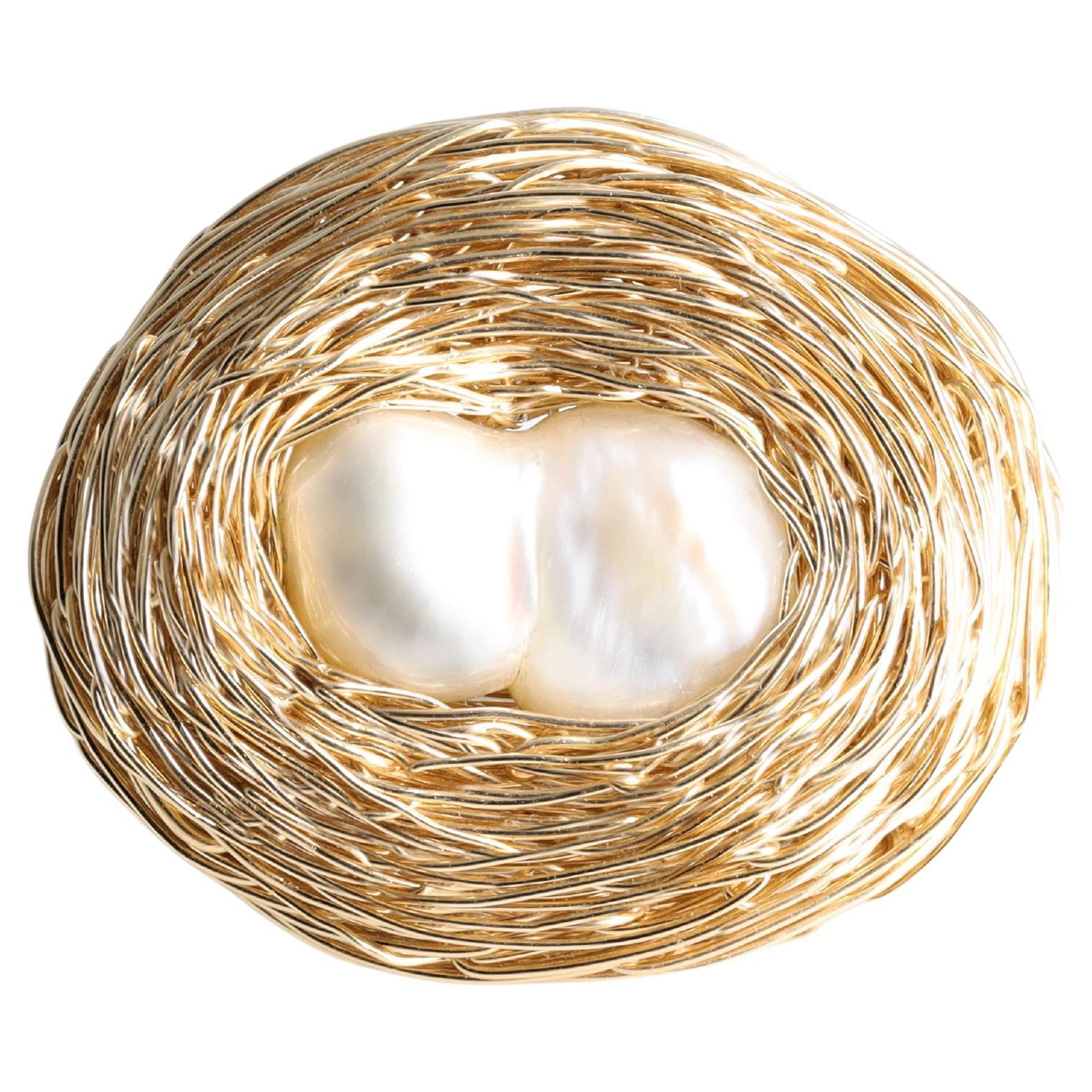 Baroque Pearl One-of-a-kind XL Cocktail Statement Ring by the Artist