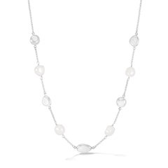 Baroque Pearl & Pebble Necklace In Sterling Silver