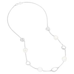Baroque Pearl & Pebble Necklace In Sterling Silver