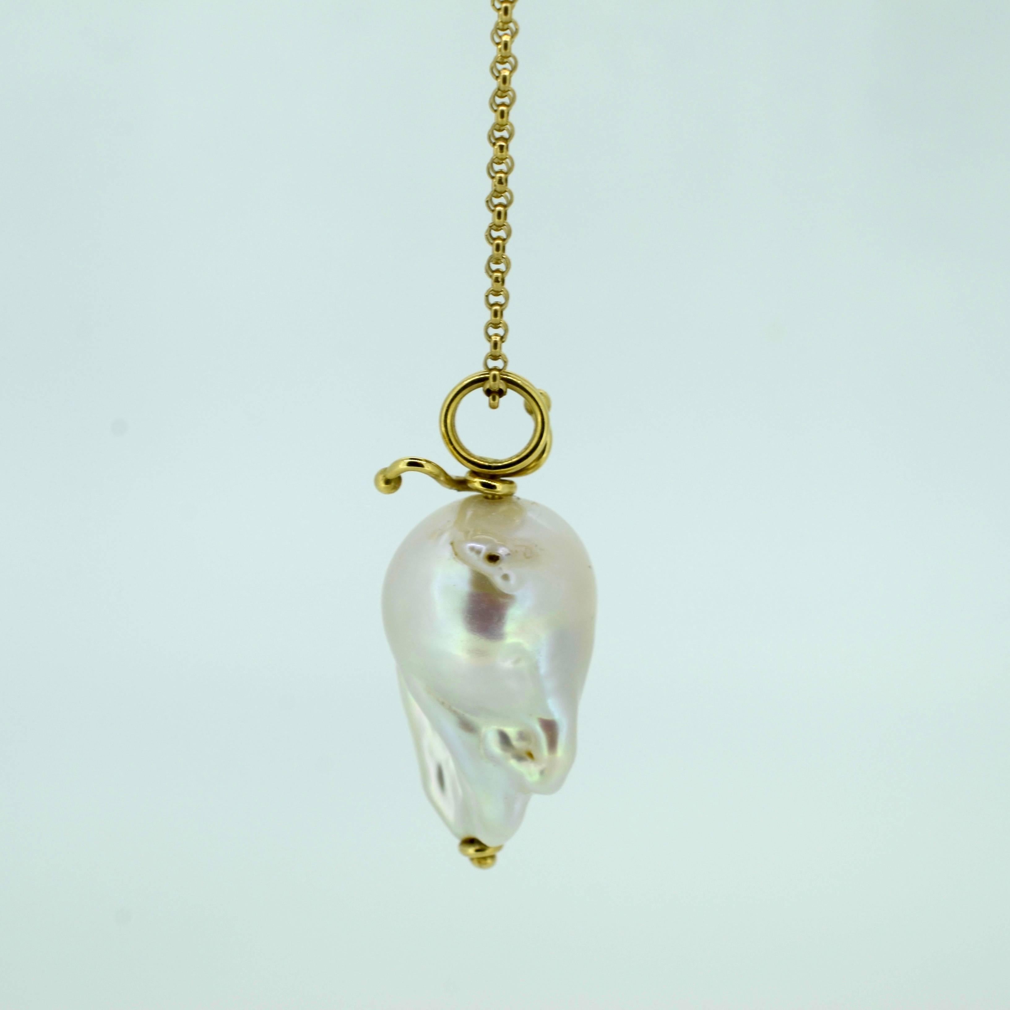 Baroque Pearl Pendant In New Condition For Sale In Highlands, NC