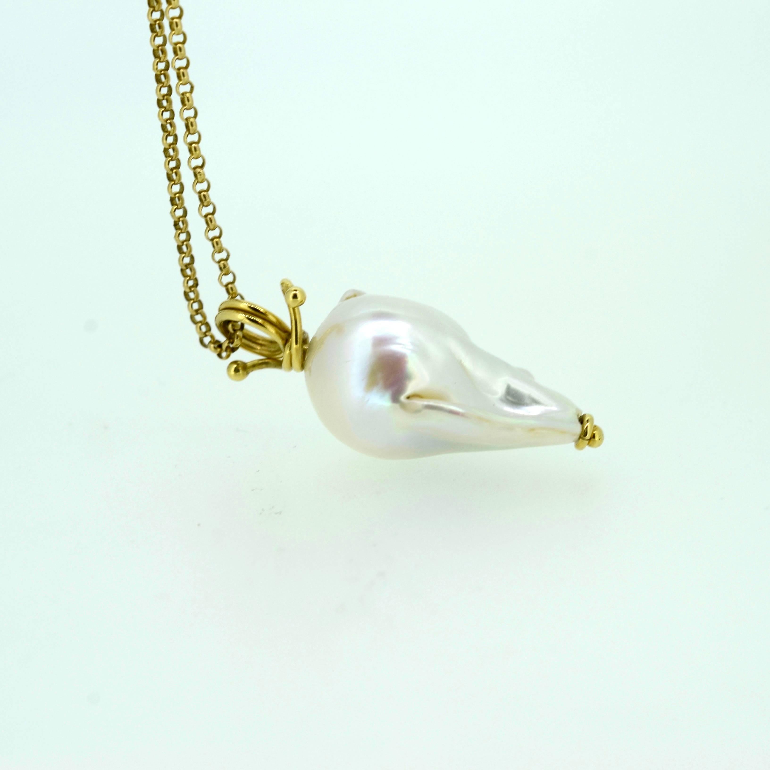 Women's Baroque Pearl Pendant For Sale