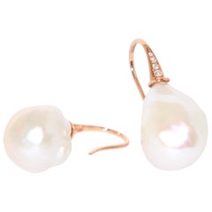 Baroque Pearls and Rose Gold 18 Karat Drop Earrings