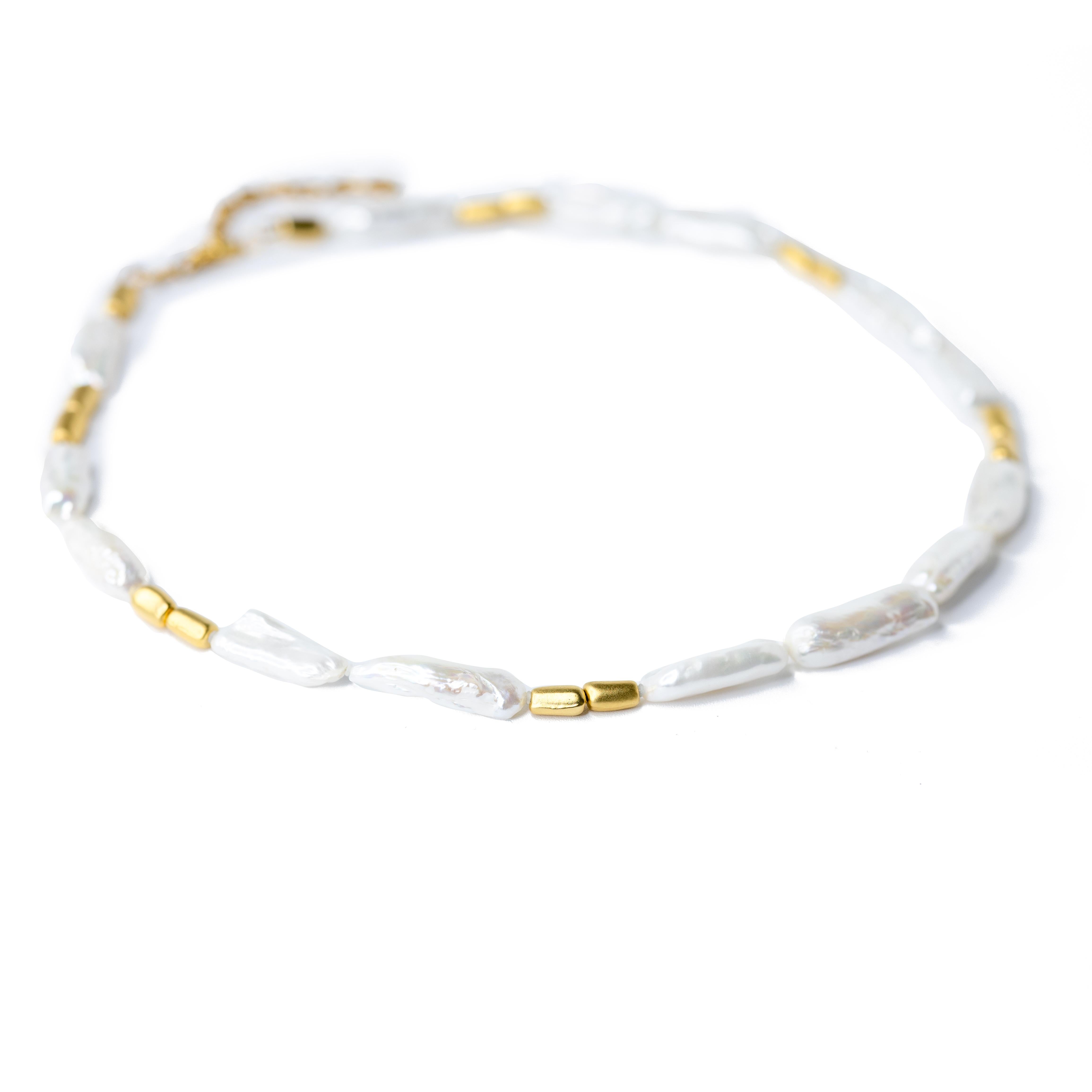 Women's Baroque Pearls Gold Bead Necklace - by Bombyx House For Sale