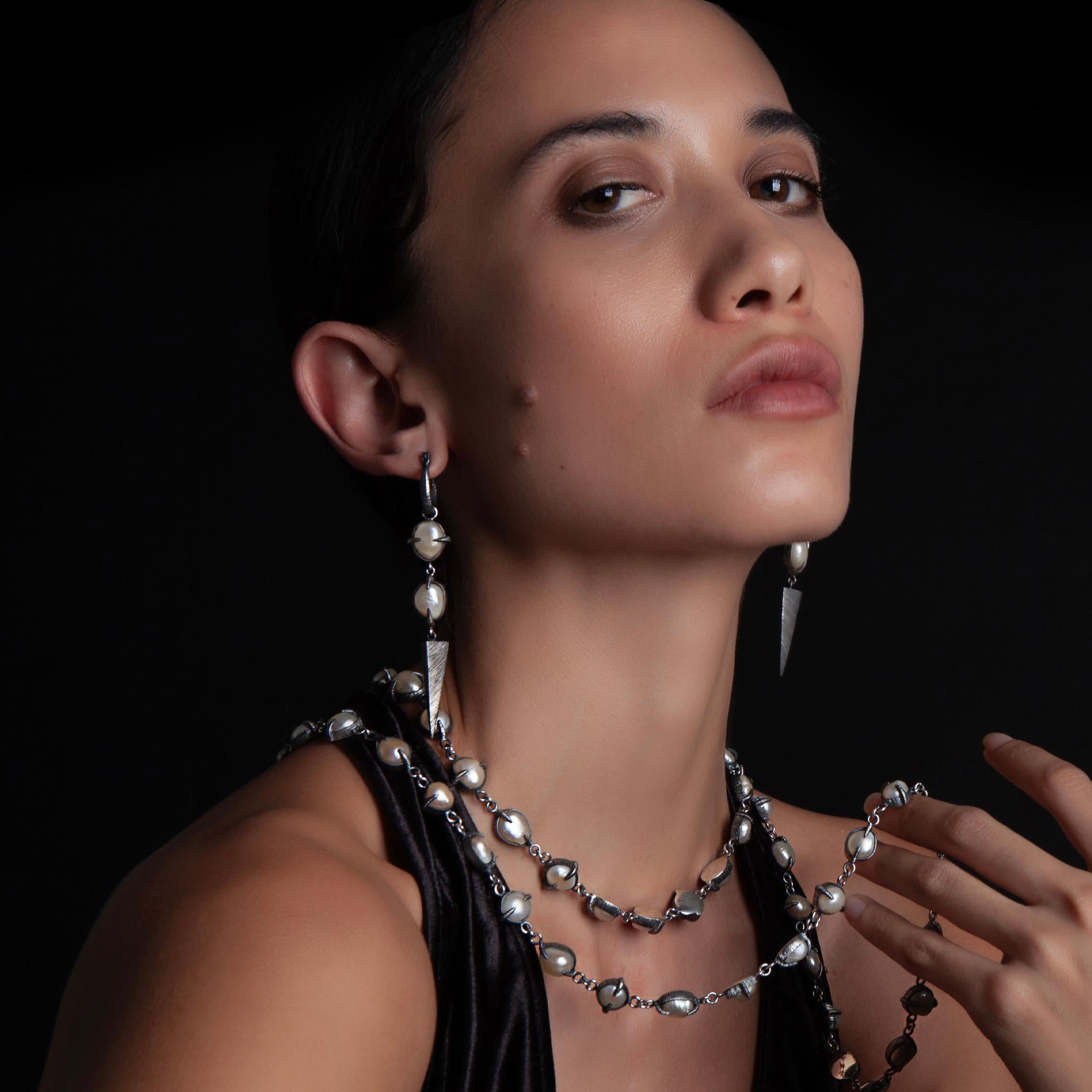 Baroque Pearls & Sterling Silver Earrings 3