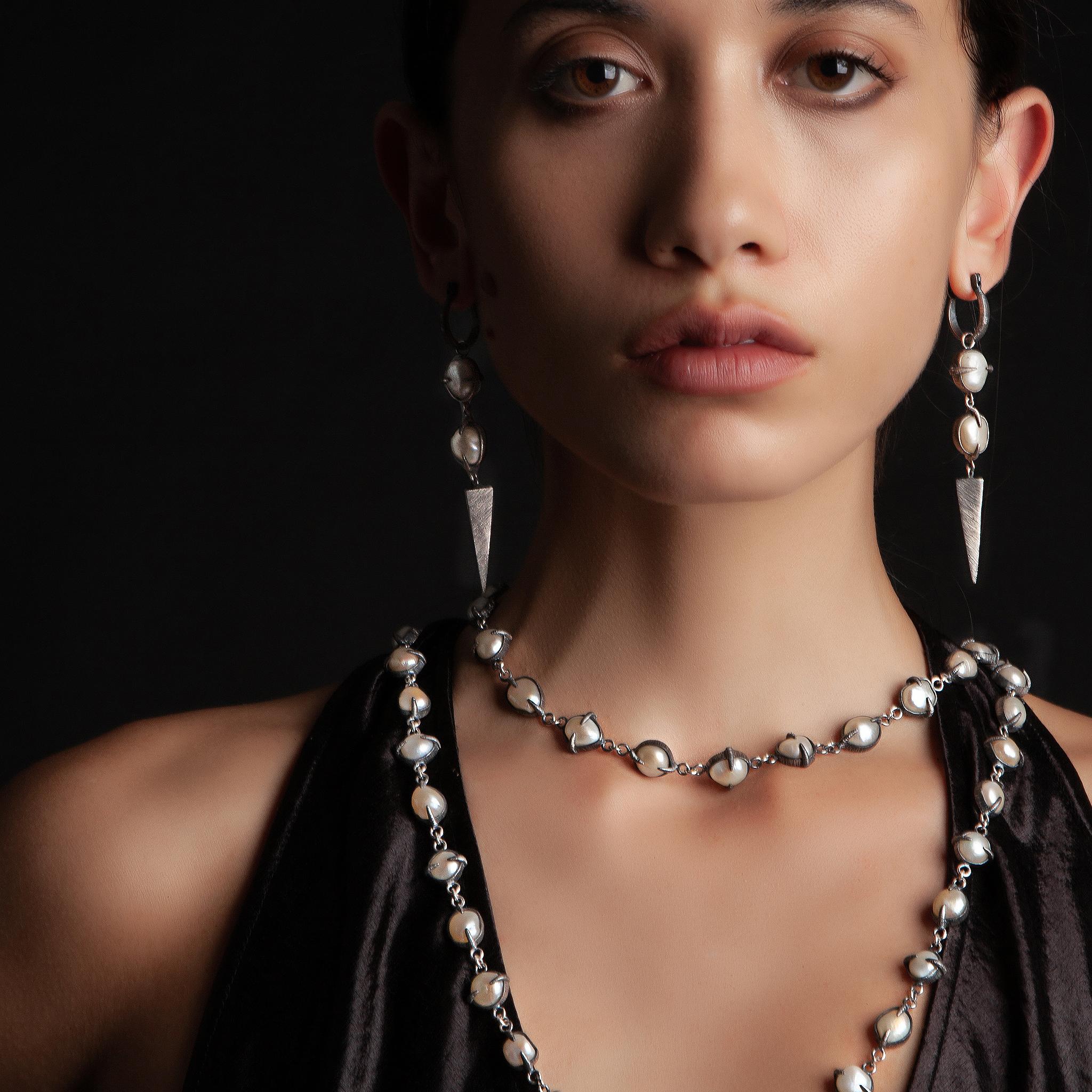 Baroque Pearls & Sterling Silver Earrings 4