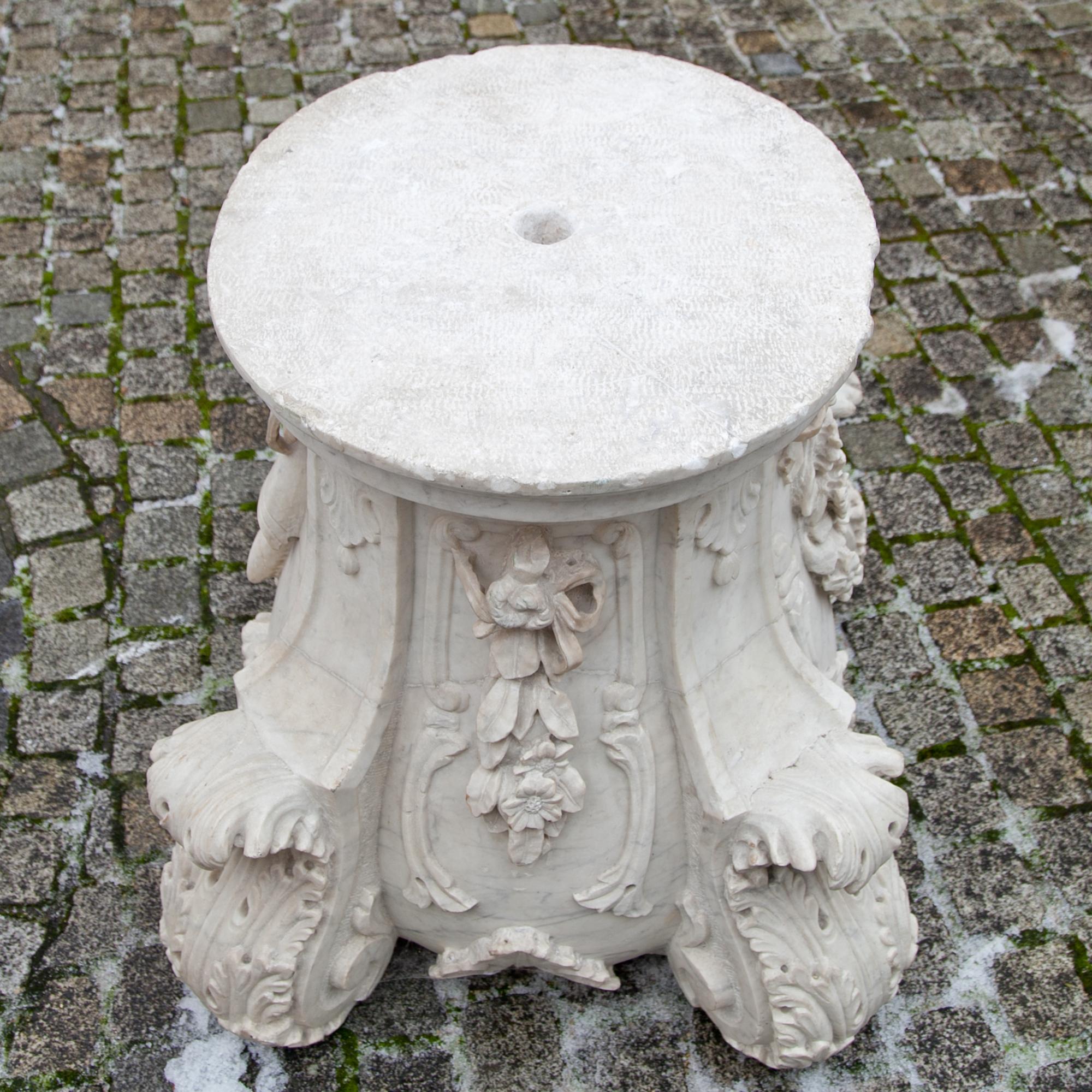 Marble Baroque Pedestal, Vienna, circa 1780