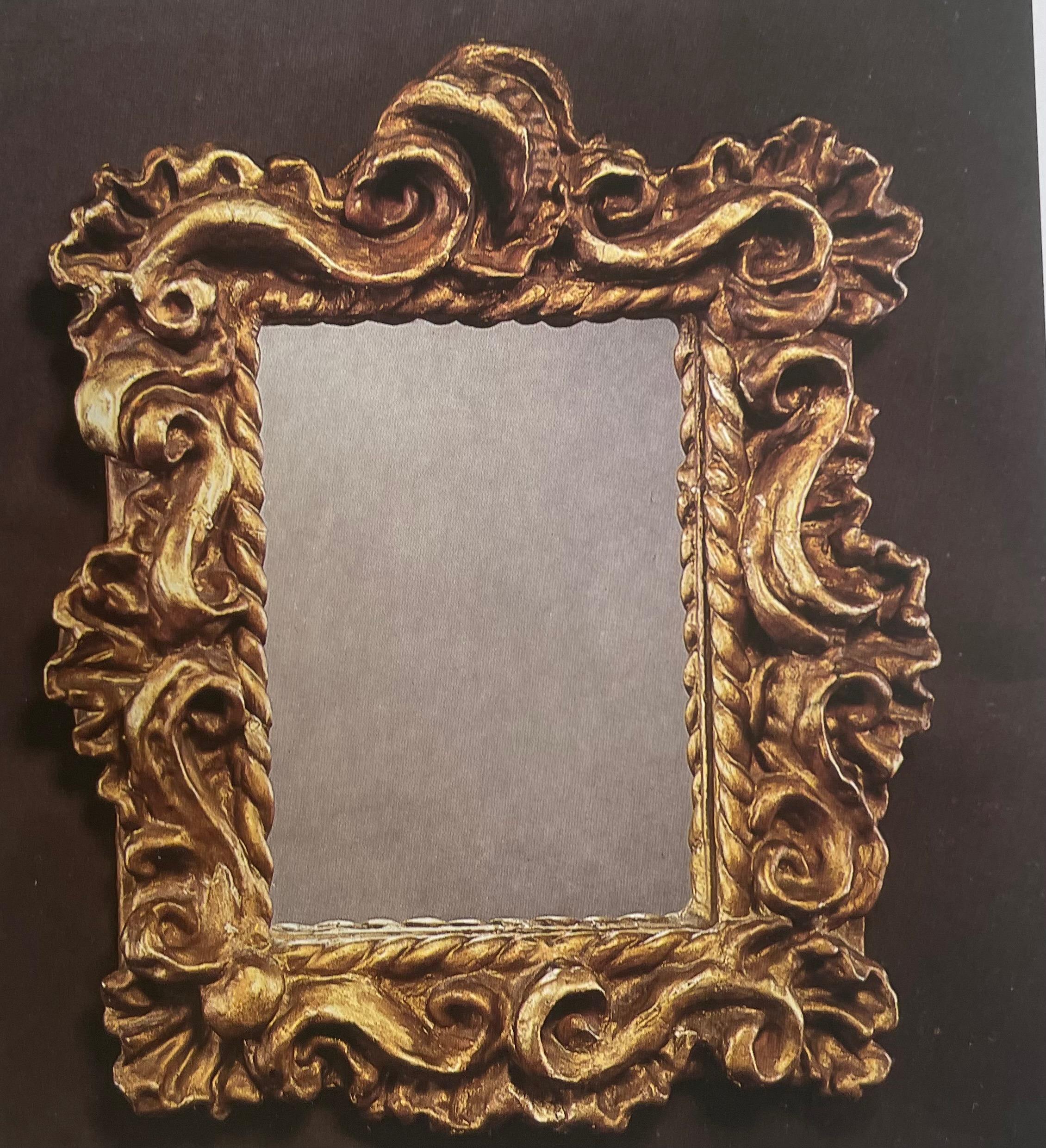 Batik Baroque Plaster Mirror In the style of Serge Roche- France 1950. en vente
