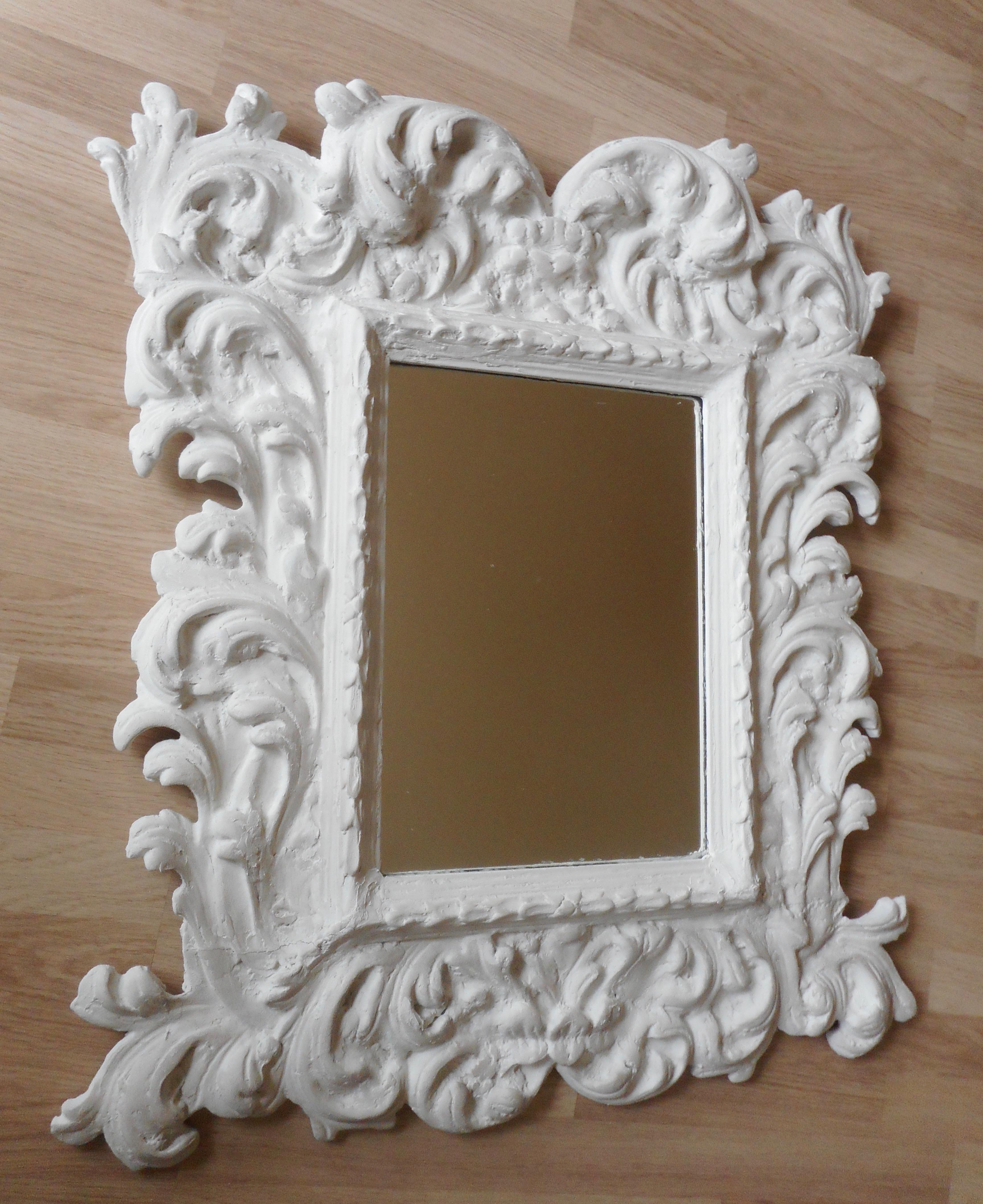 Baroque Plaster Mirror in the Style of Serge Roche, France, 1950 In Good Condition In Brussels, BE