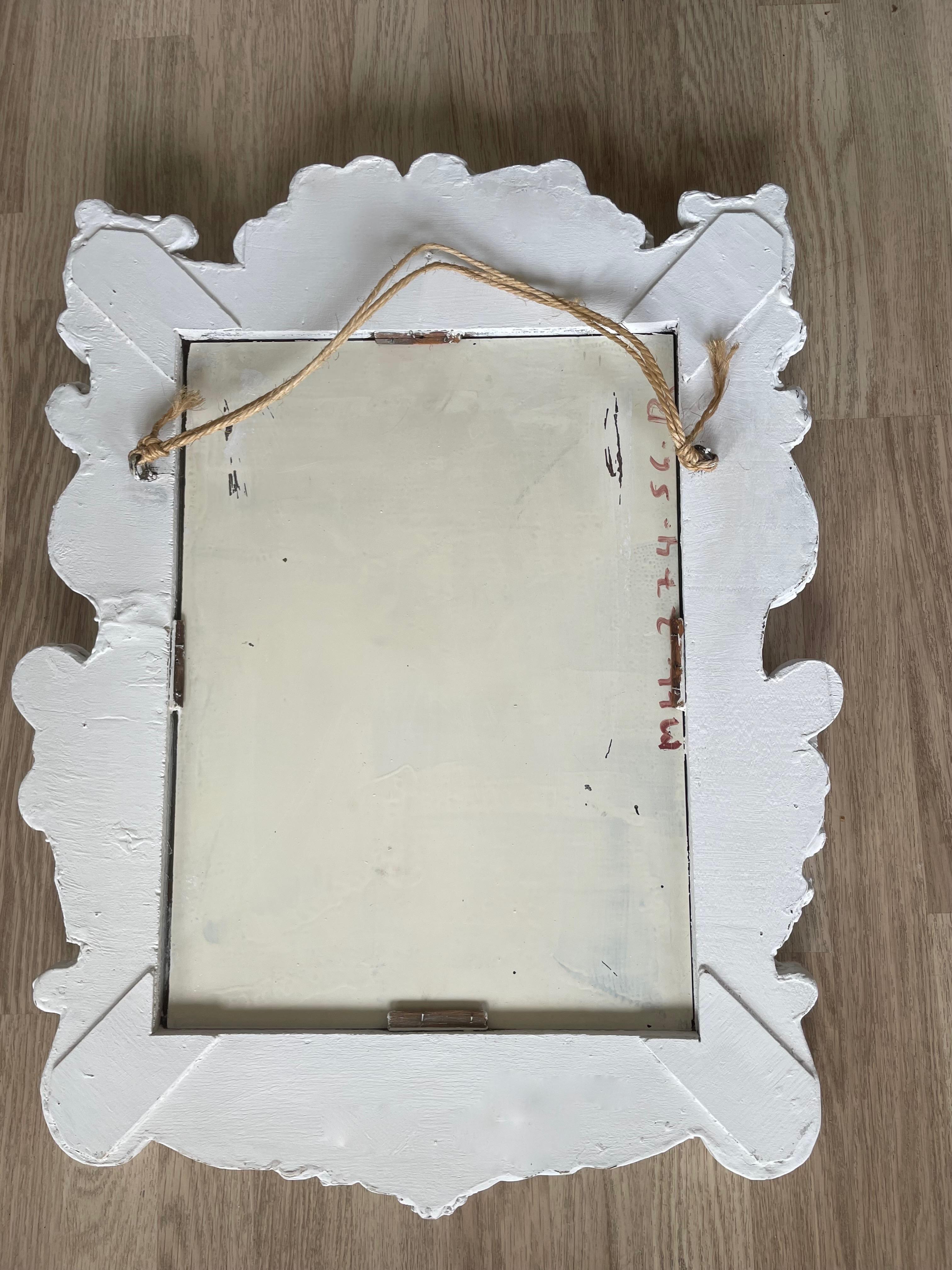 Miroir Baroque Plaster Mirror In the style of Serge Roche- France 1950. en vente