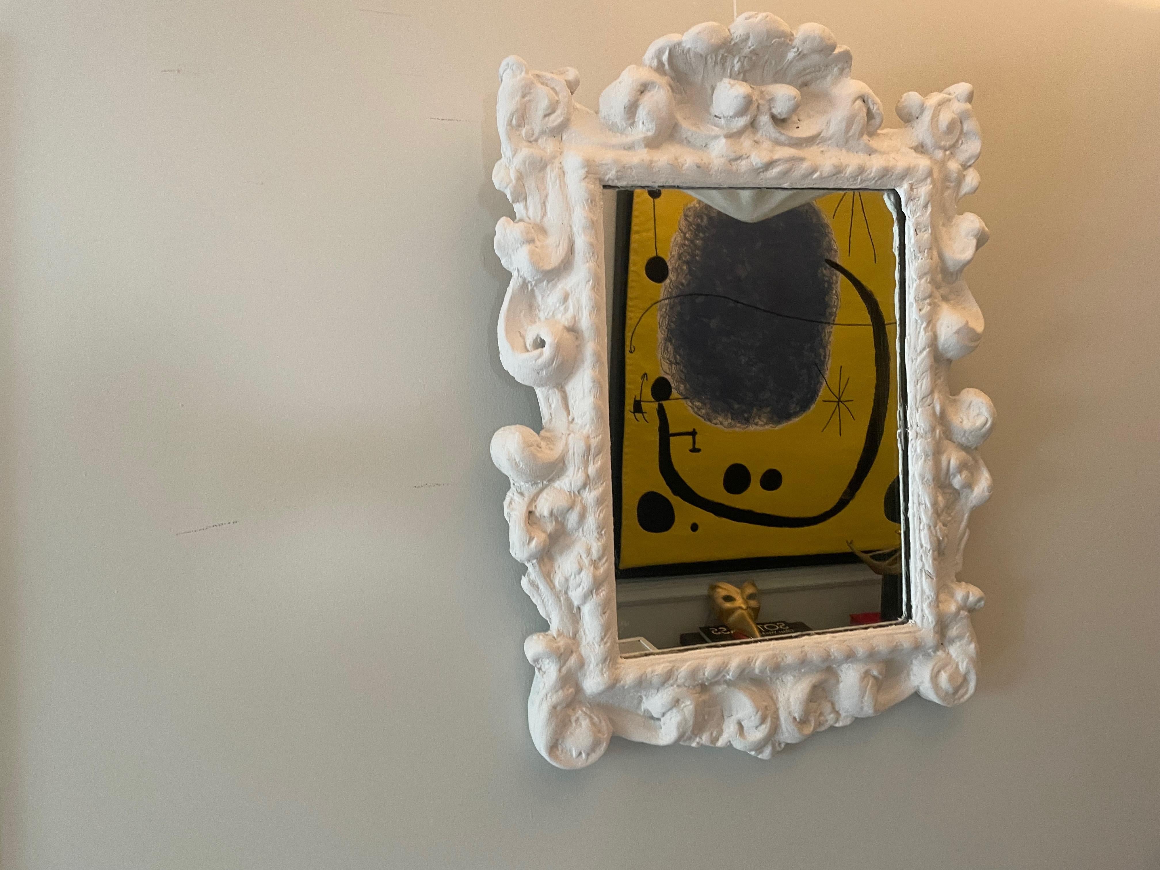Baroque Plaster Mirror In the style of Serge Roche- France 1950. en vente 1