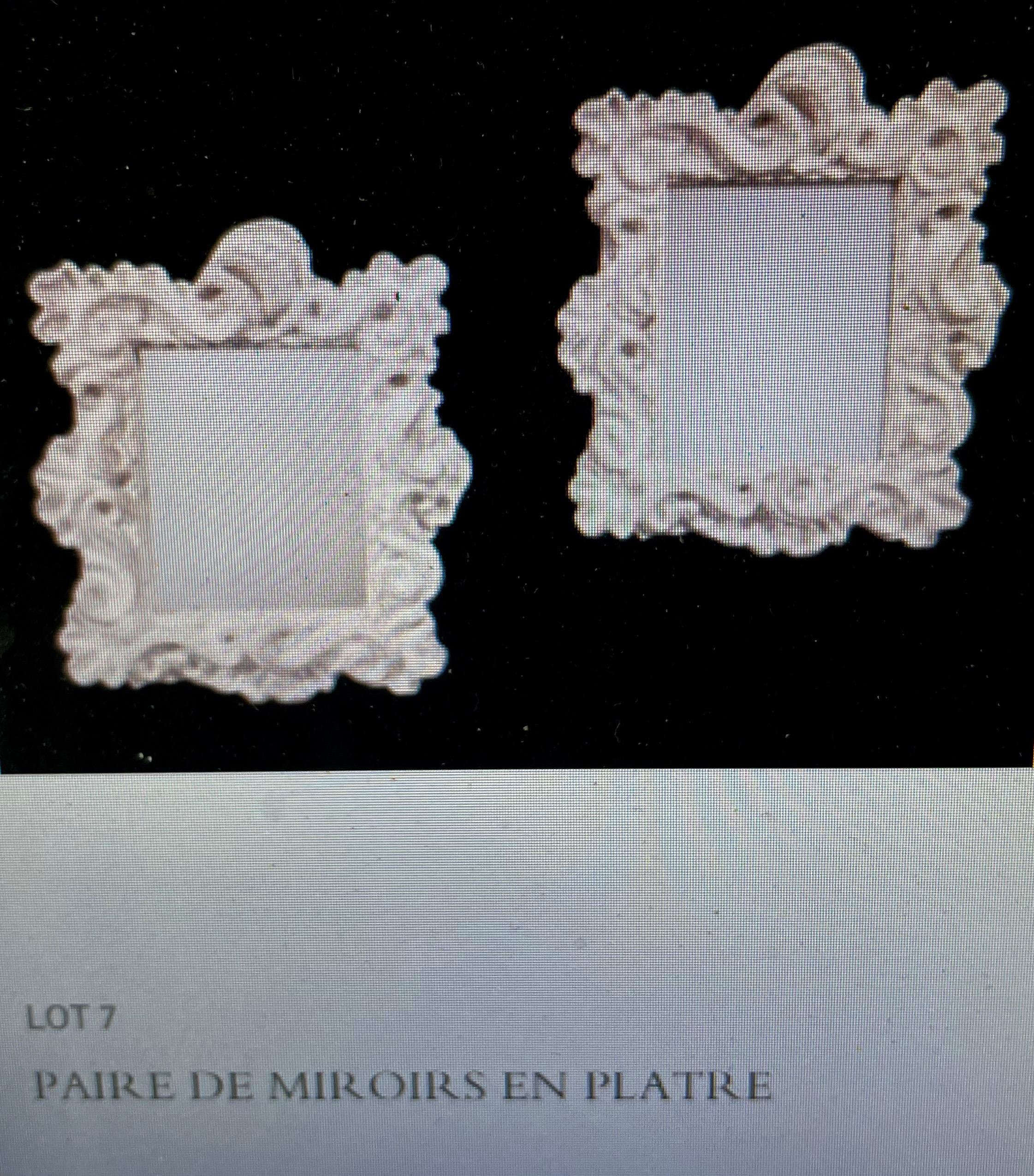 Baroque Plaster Mirror In the style of Serge Roche- France 1950. en vente 2