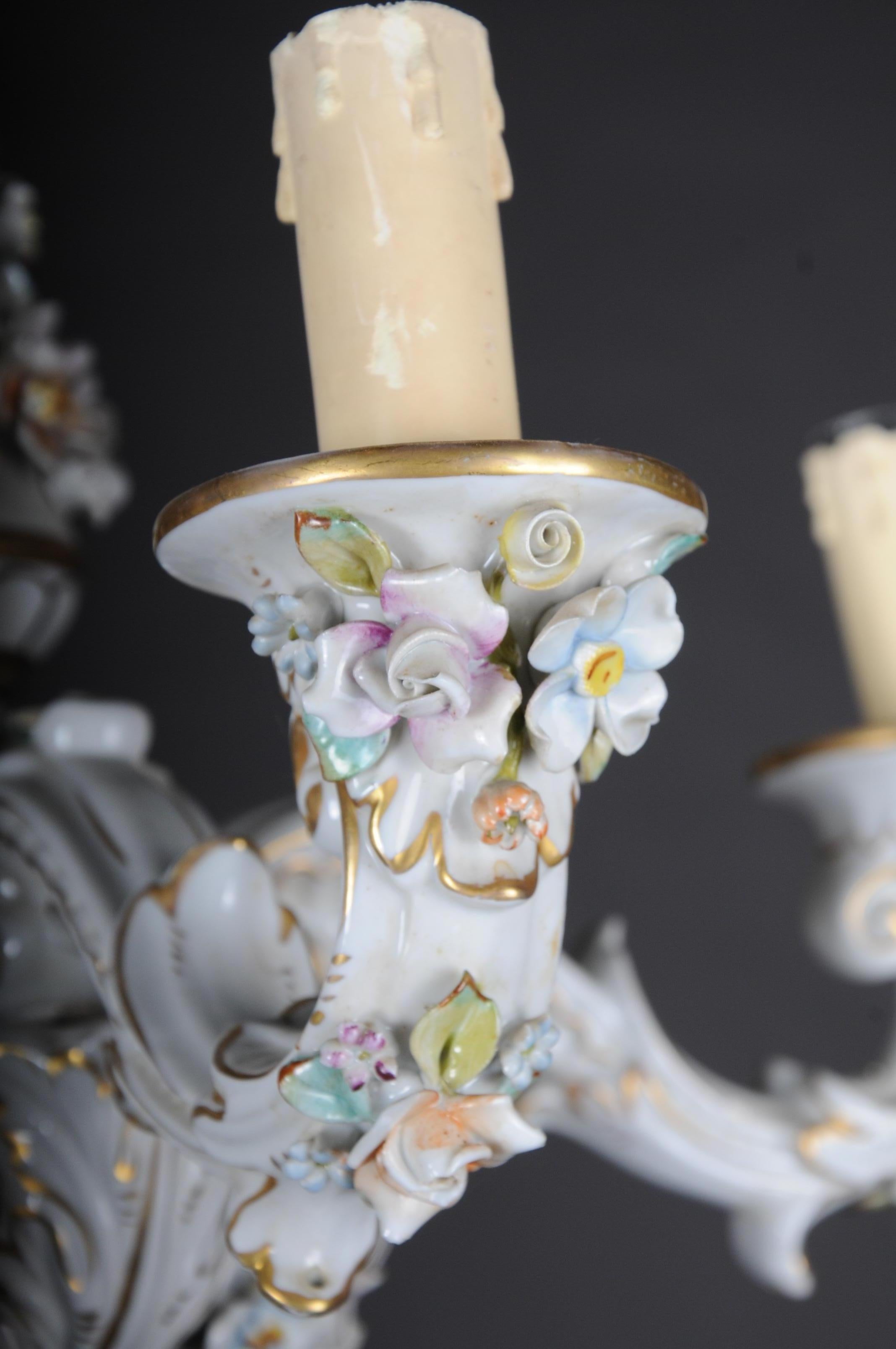 Baroque Porcelain Chandelier/Candelabra, Germany For Sale 7