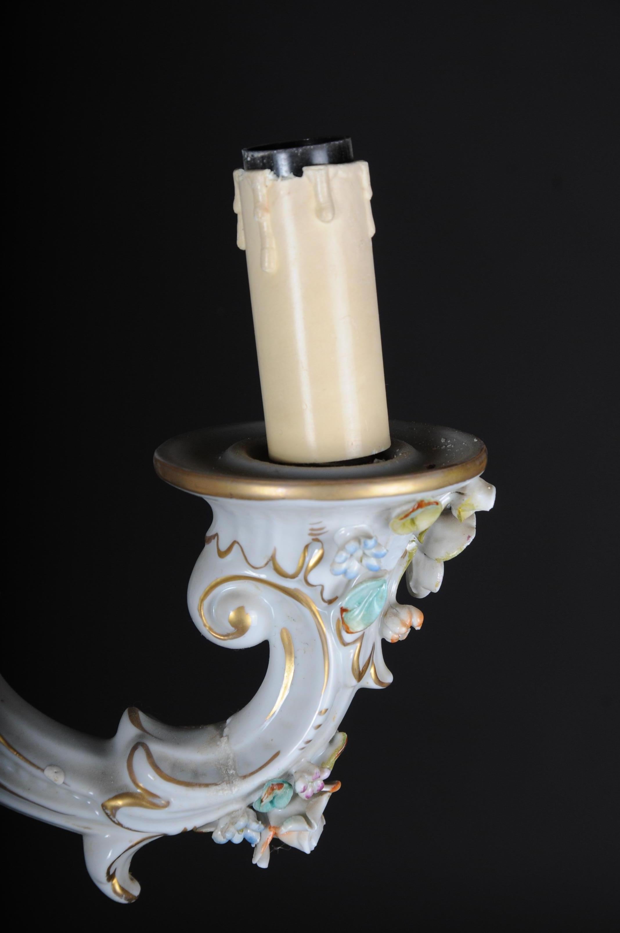 Baroque Porcelain Chandelier/Candelabra, Germany For Sale 9