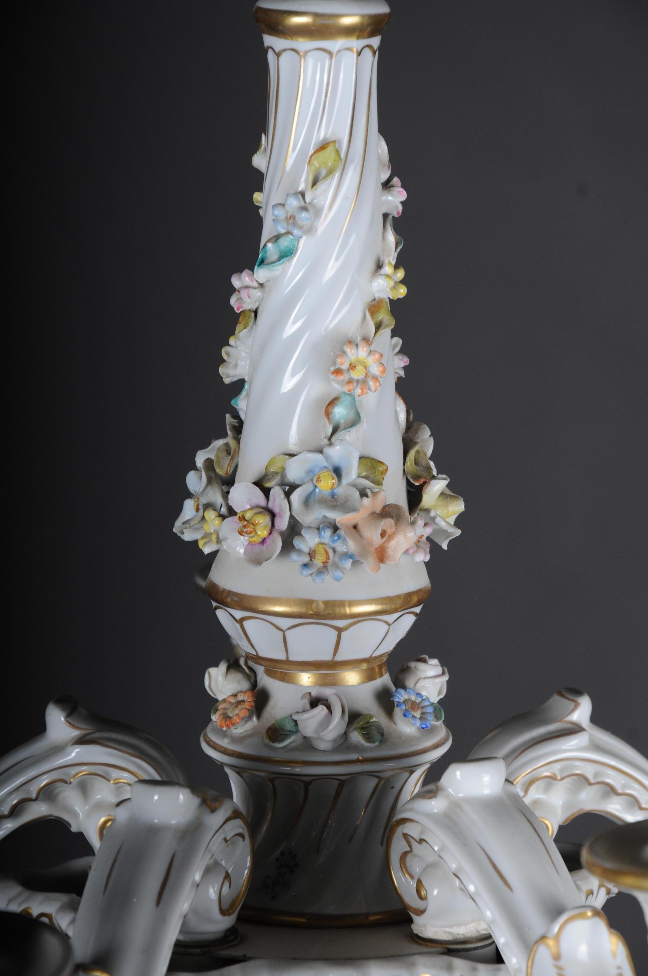 Baroque Porcelain Chandelier/Candelabra, Germany For Sale 1