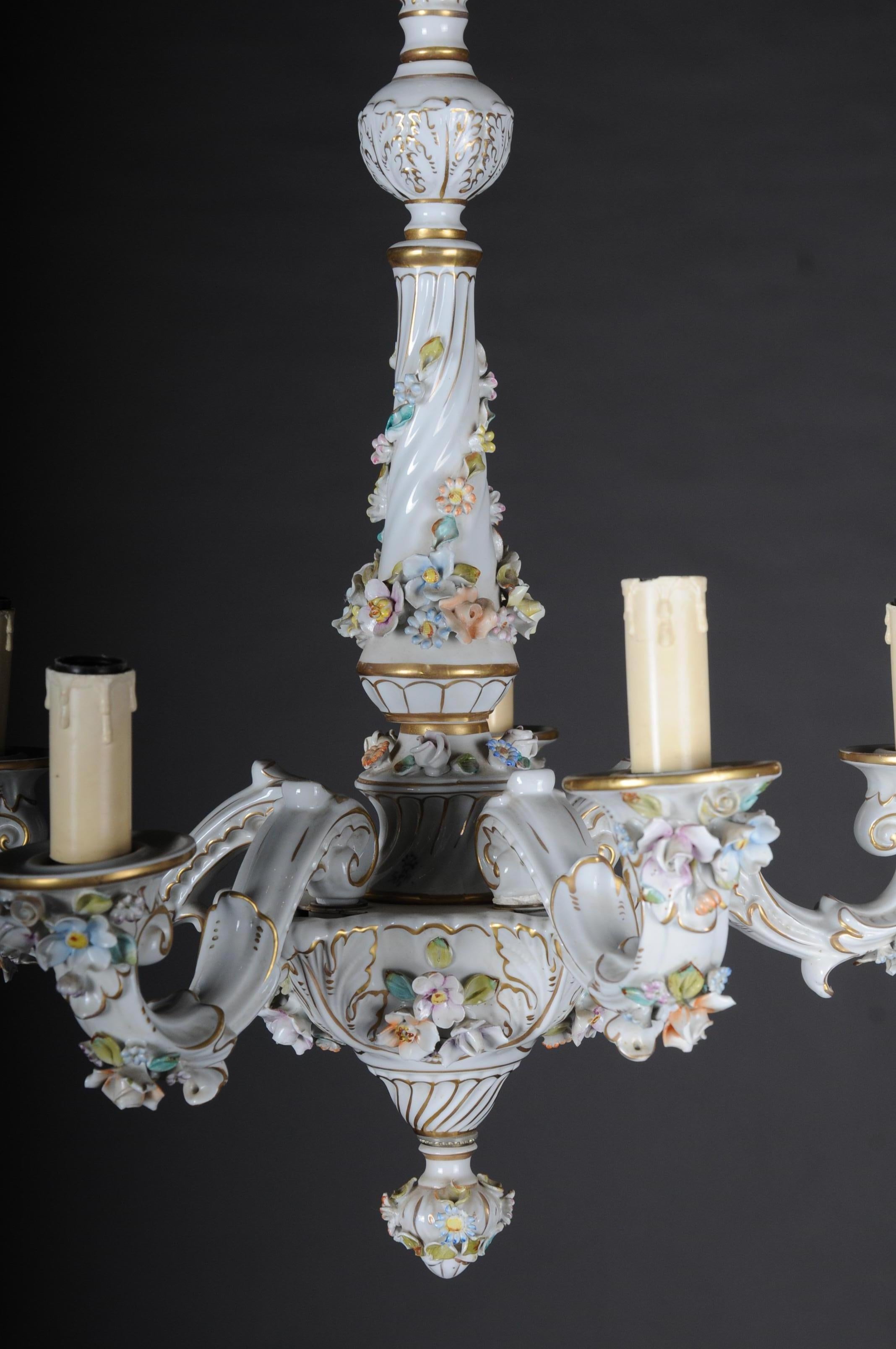 Baroque Porcelain Chandelier/Candelabra, Germany For Sale 2