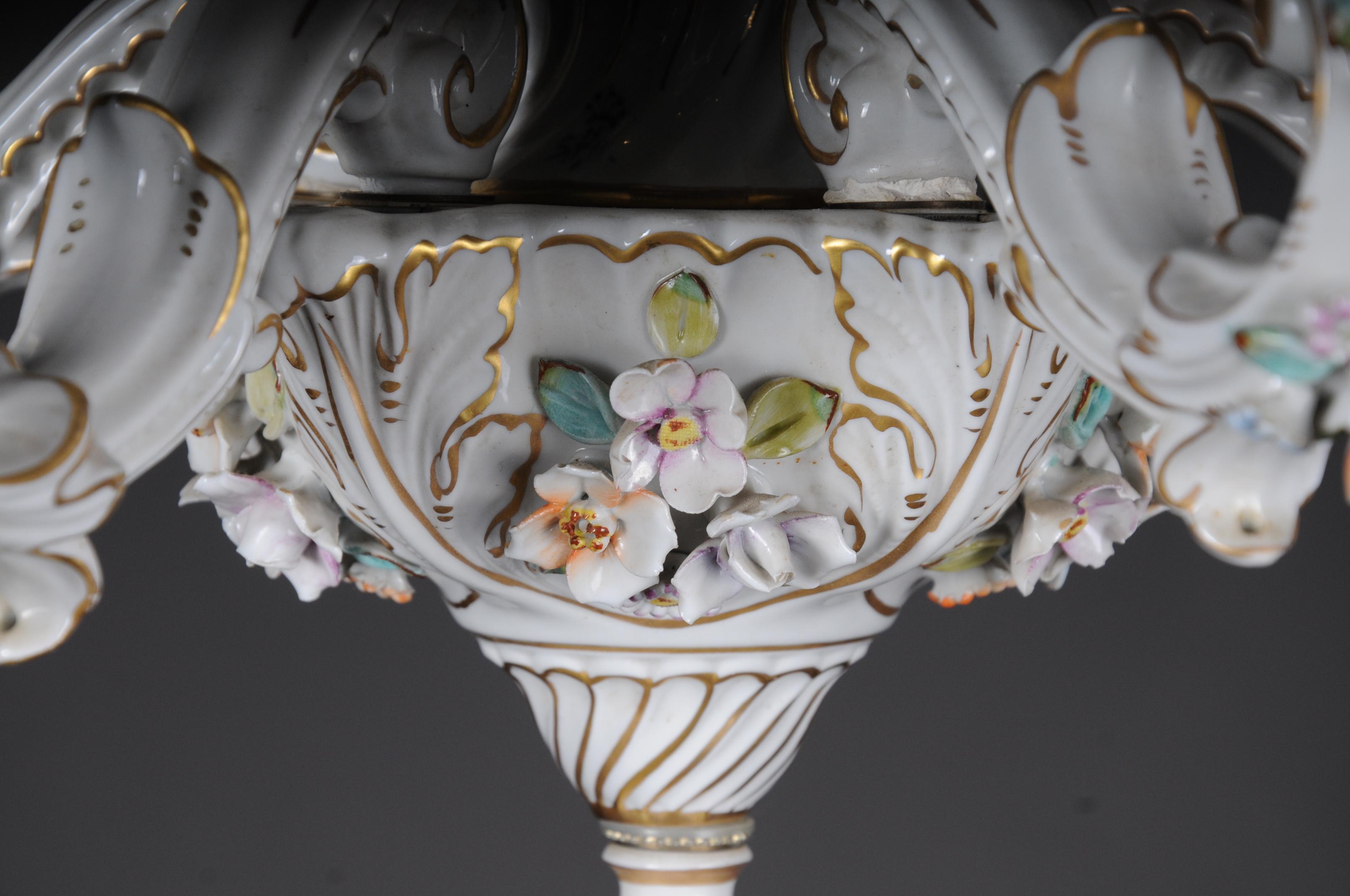 Baroque Porcelain Chandelier/Candelabra, Germany For Sale 3