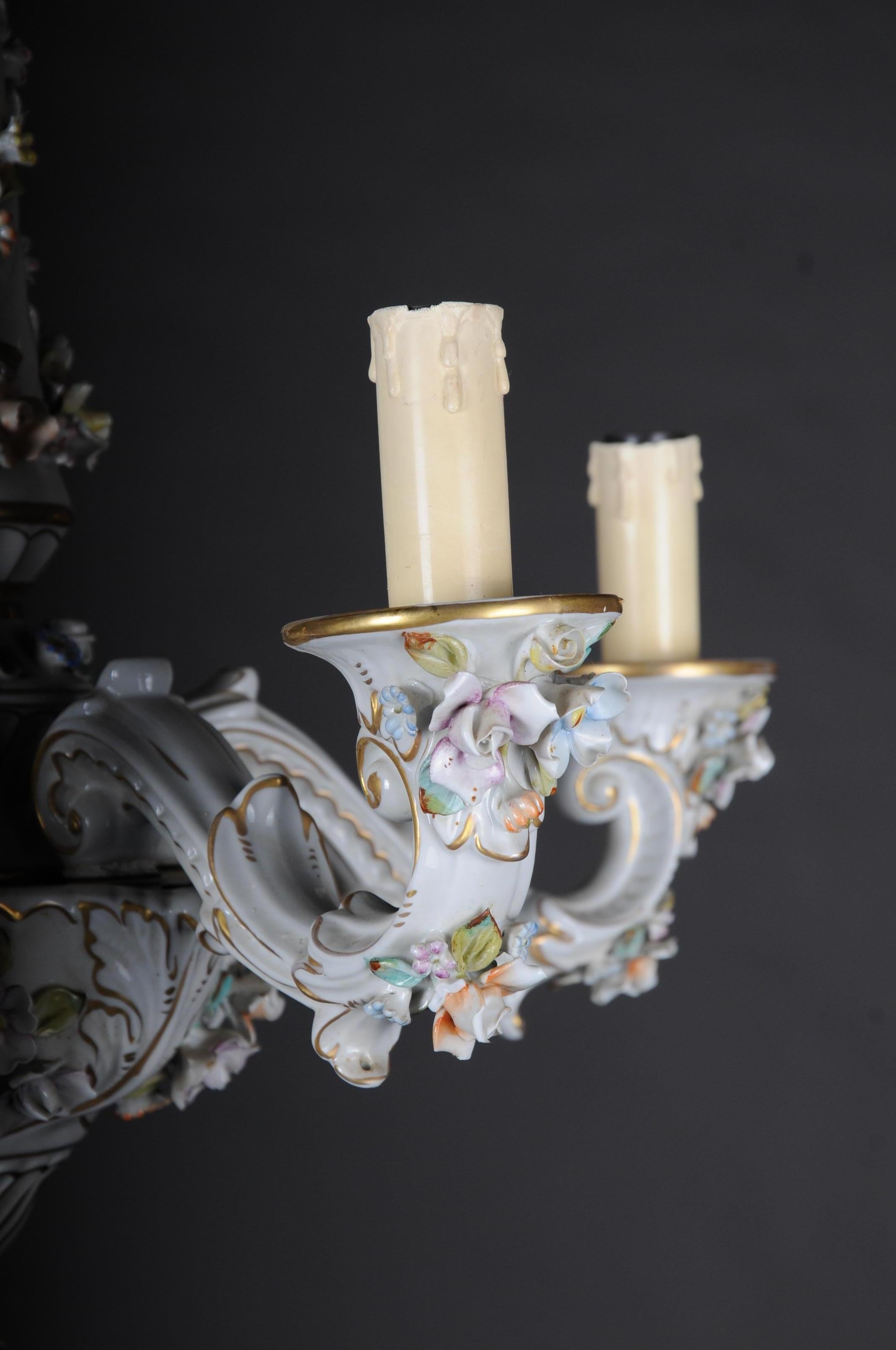 Baroque Porcelain Chandelier/Candelabra, Germany For Sale 5