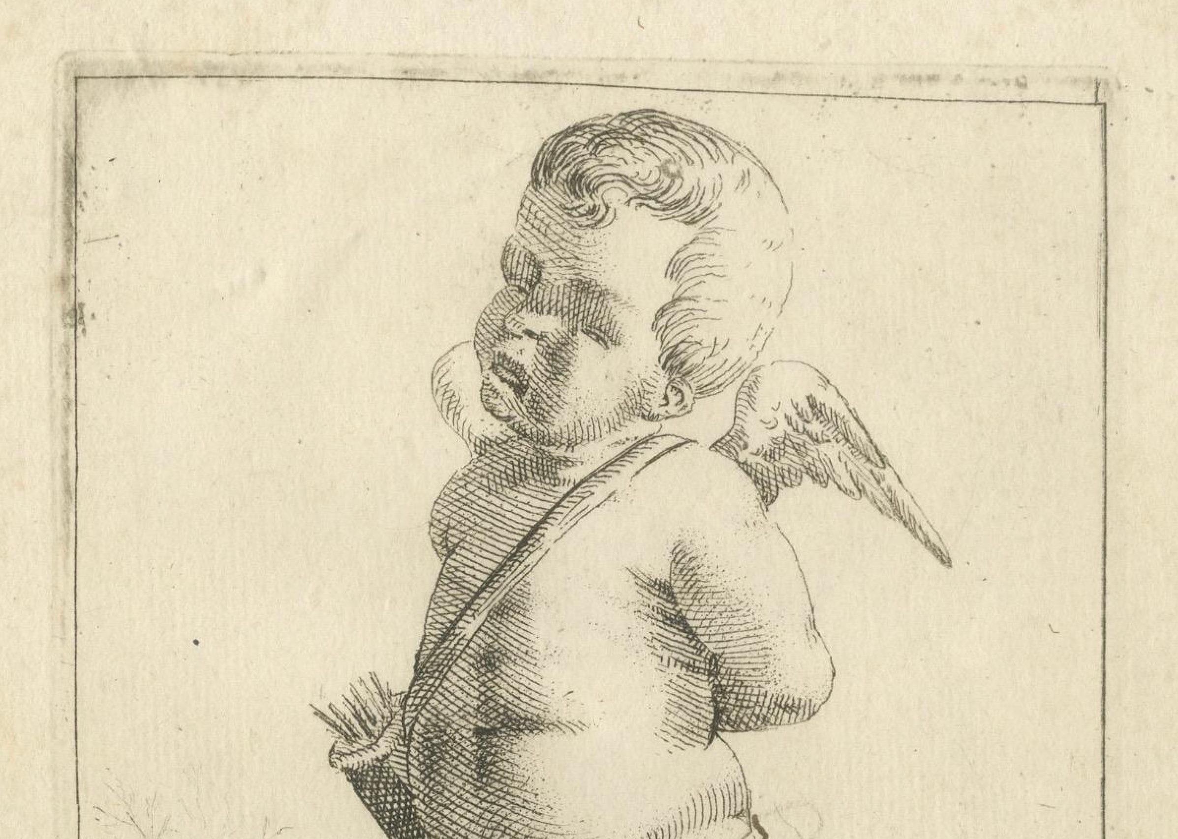Engraved Baroque Putti: Serenade of Innocence and Play, circa 1620 For Sale