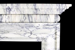 Baroque Regency Bolection Fireplace with Cushion and Shelf in Italian Pavonazzo