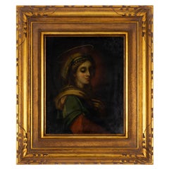 Baroque Religious Painting Of Immaculate Conception, Gilt Frame, 17th Century