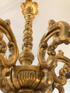 Baroque Revival Gilded Wood Chandelier
