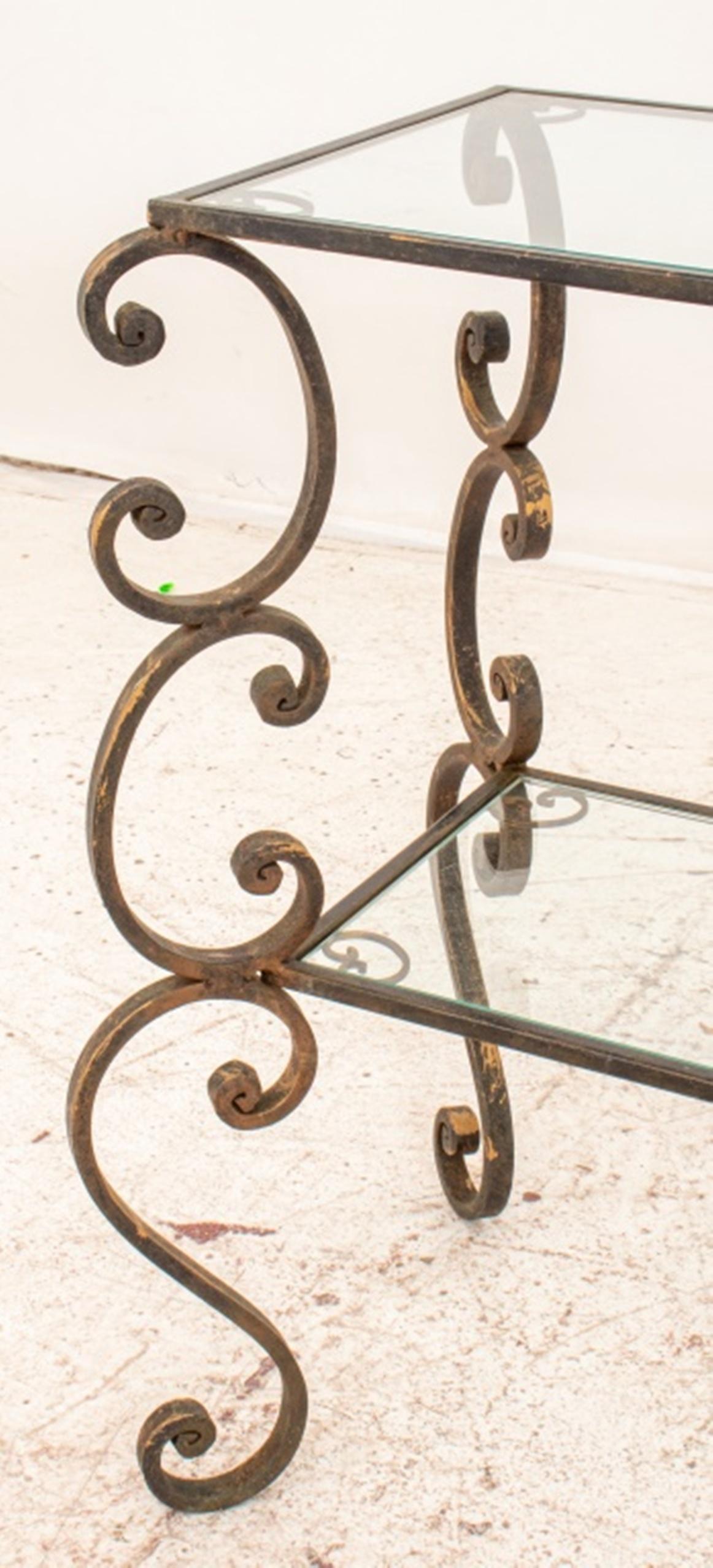 Baroque Revival Gilt Wrought Iron End Tables, Pair In Good Condition In Astoria, NY