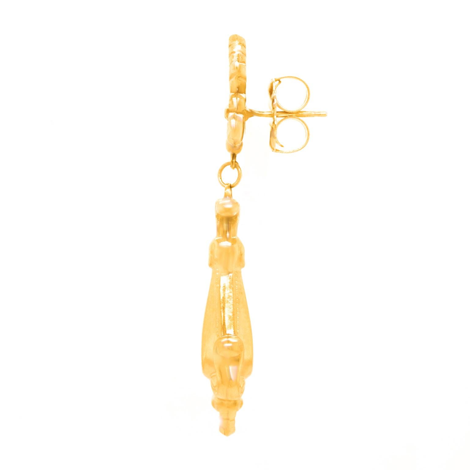Women's Baroque Revival Gold Chandelier Earrings