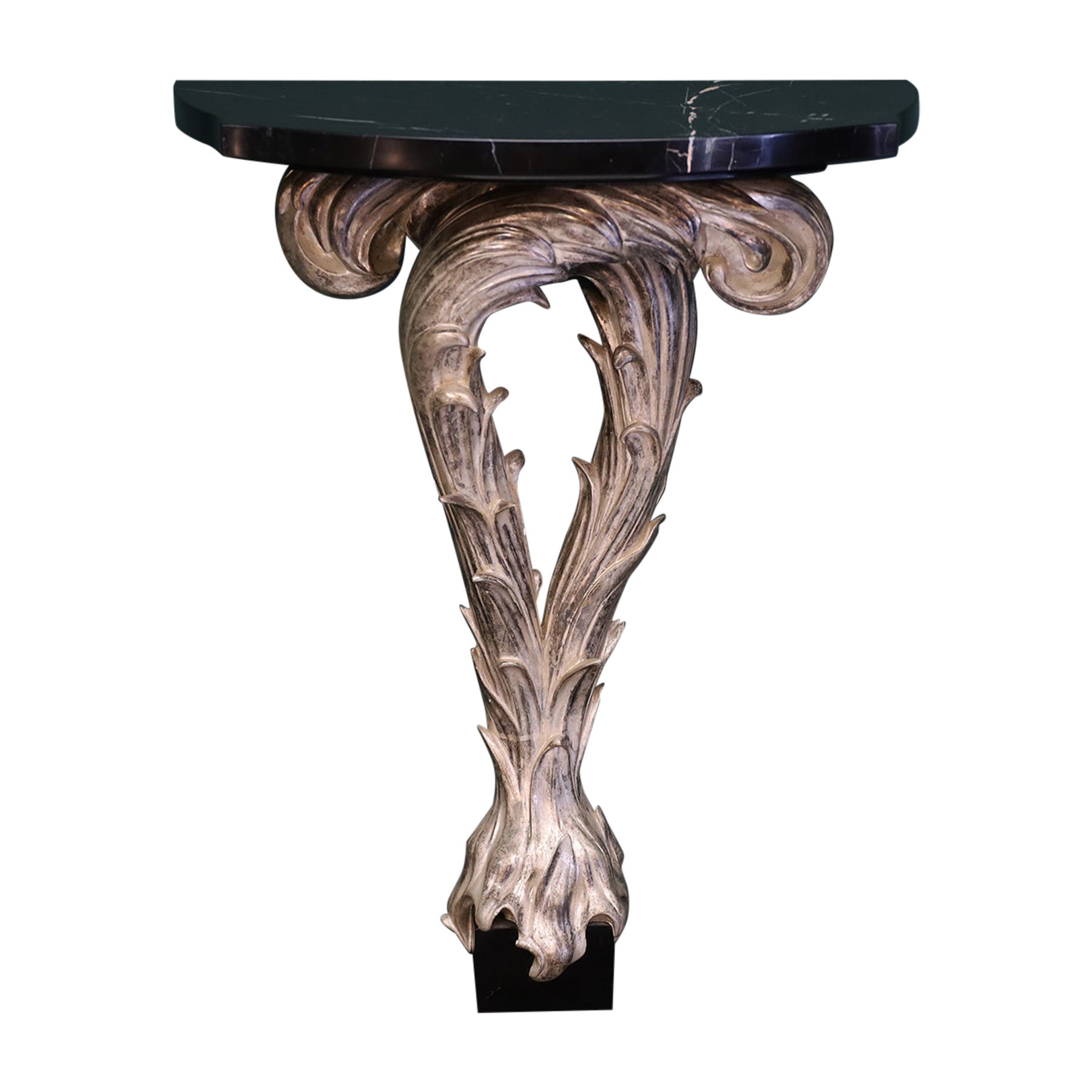 Baroque-Revival Marble Console Table After a Design by Serge Roche For Sale