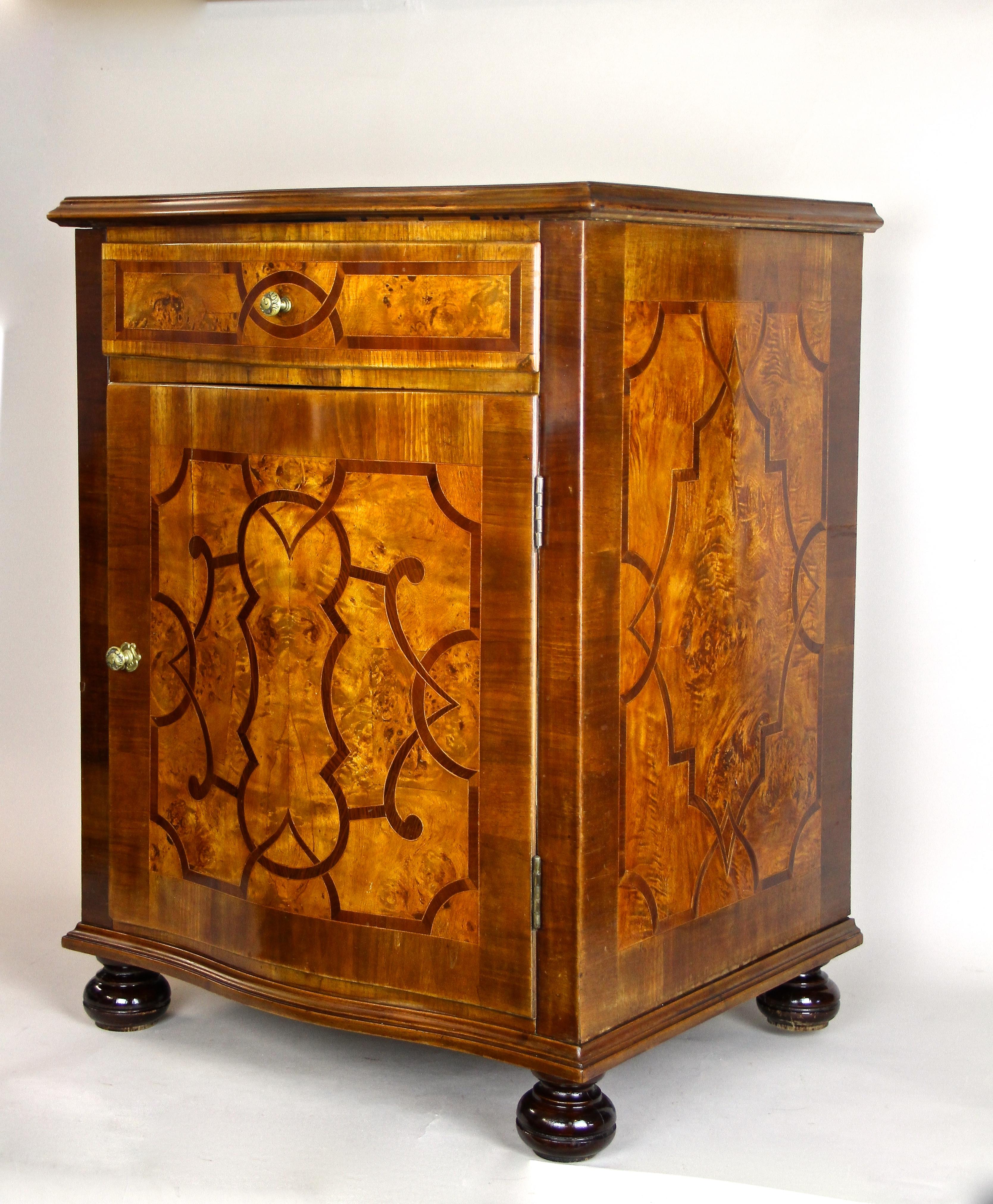 Baroque Revival Marquetry Half Cabinet, Austria, circa 1890 For Sale 5